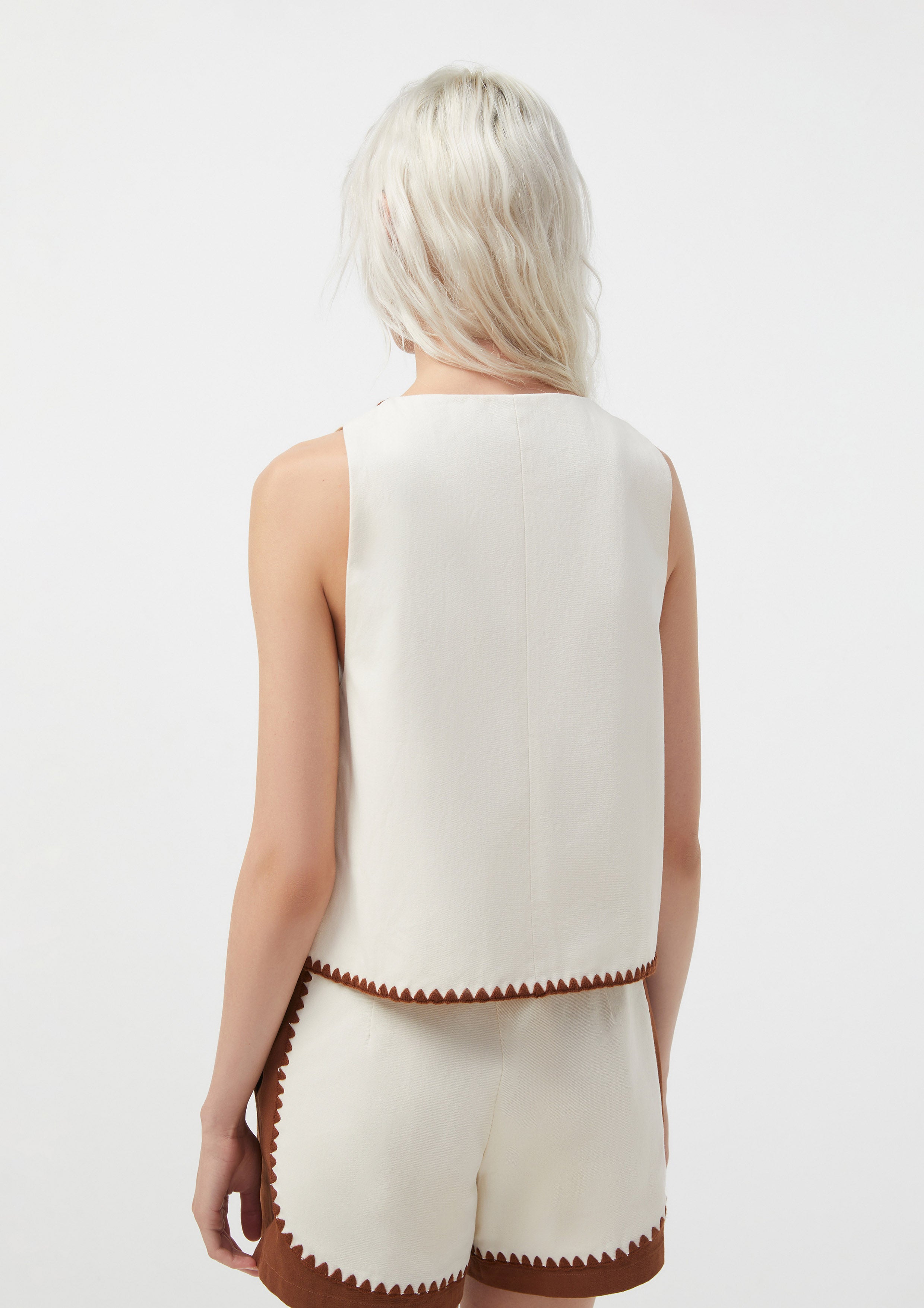Rose Ornamental Tie-Front Vest Margot's Summer Field