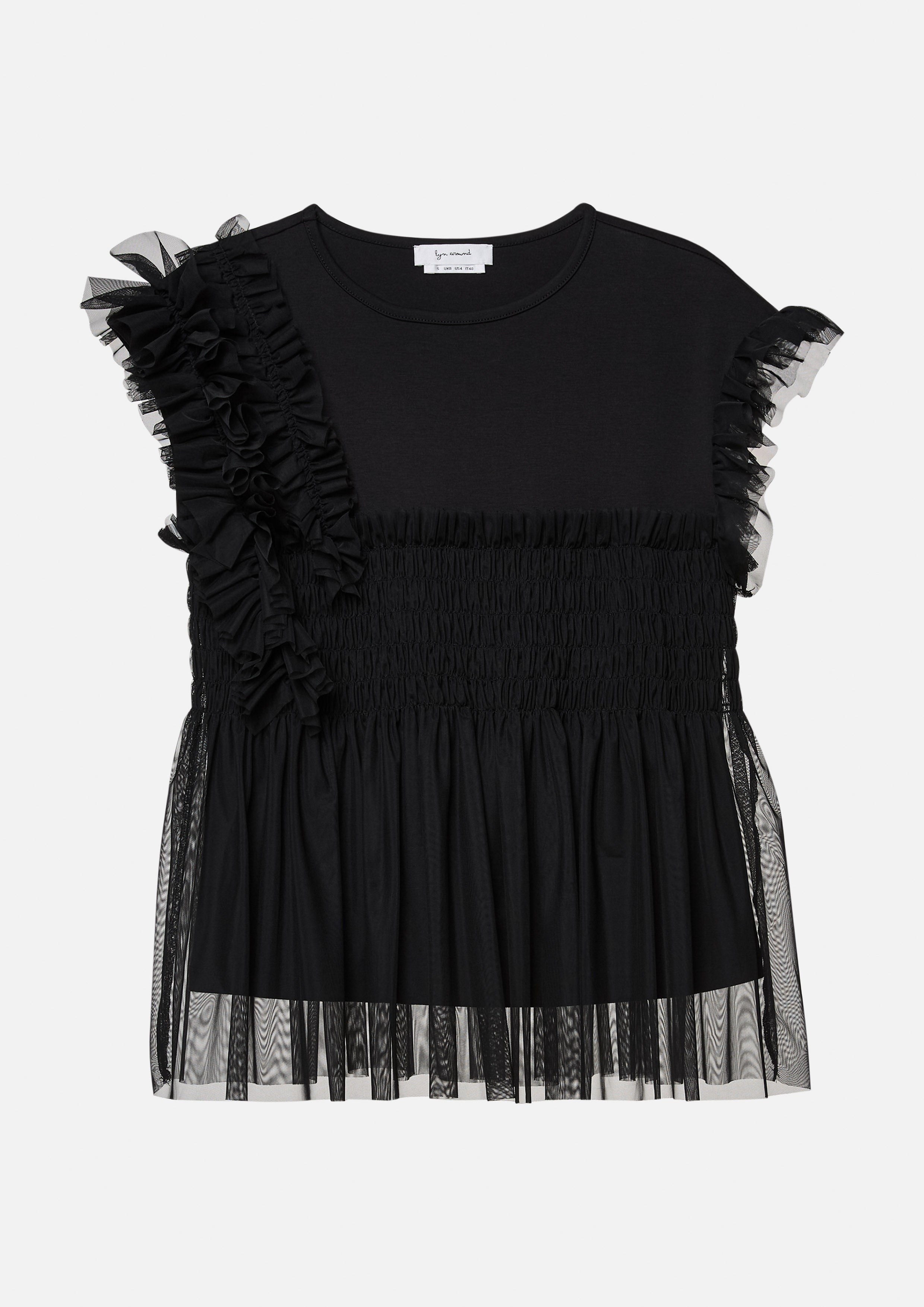 เสื้อเบลาส์ ทรงเปปลัม แต่งสม็อค ระบาย Oopsie Daisy