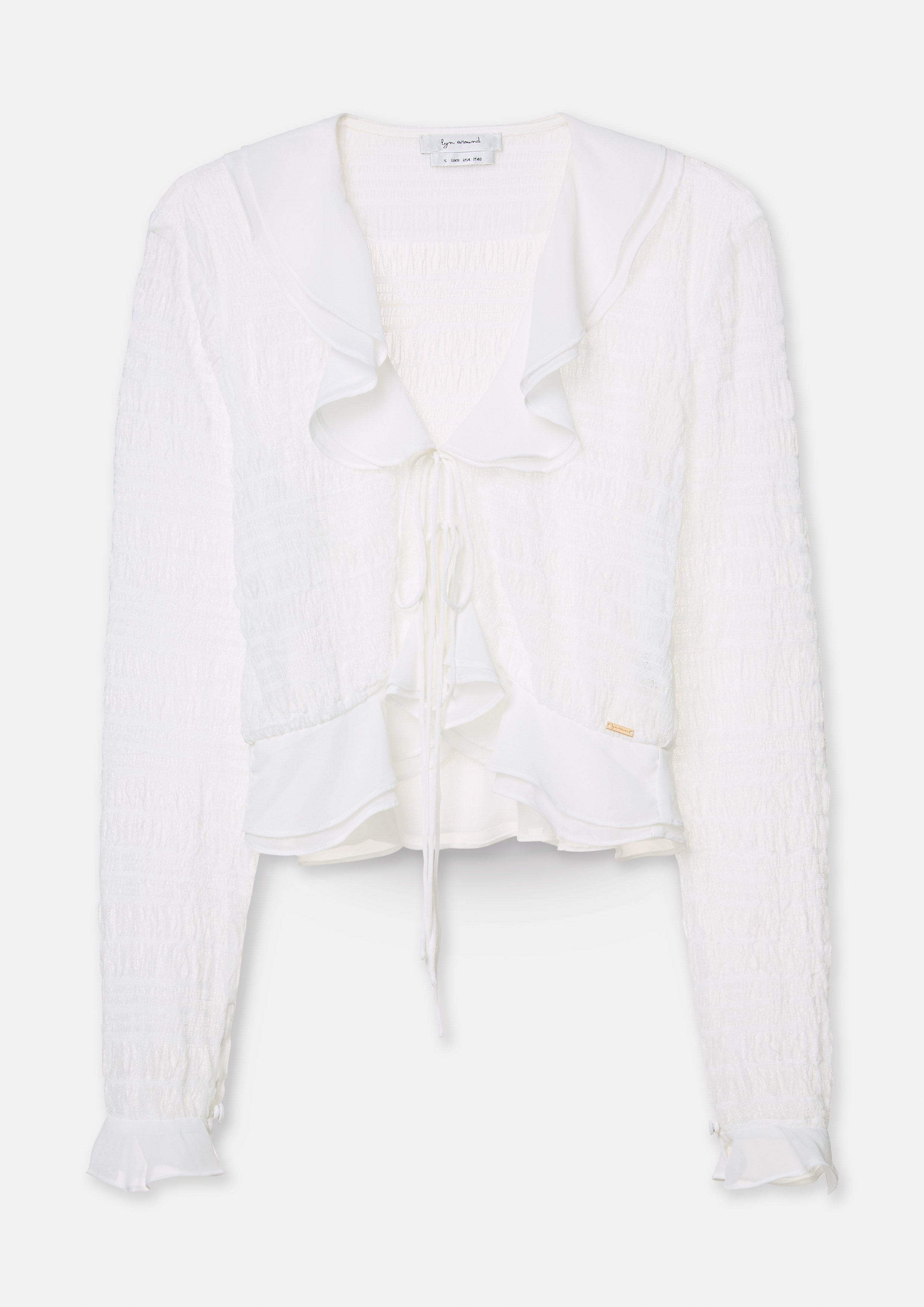 Ruffled Tie-Front Sheer Blouse Blooms and Blessings