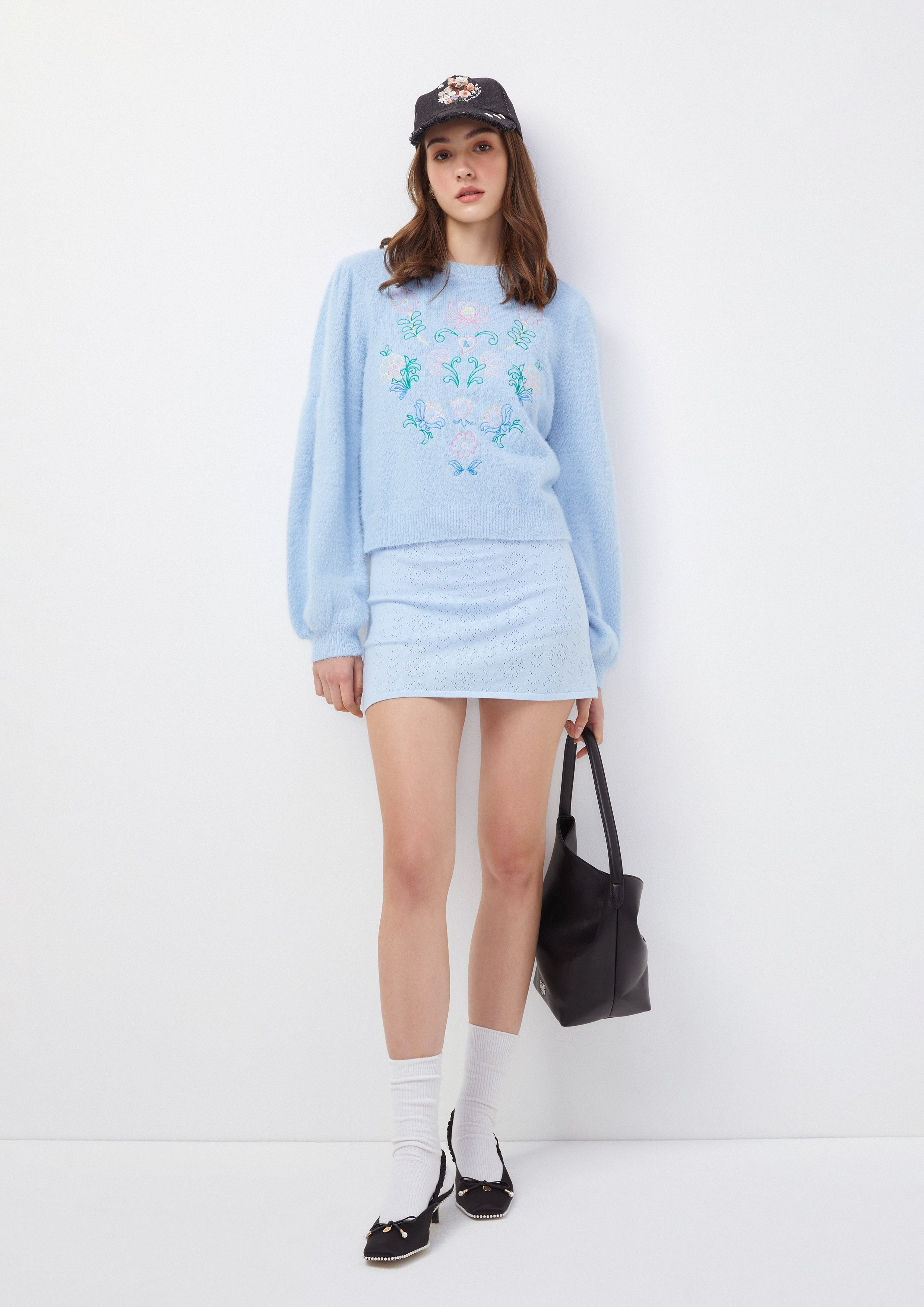 Floral Fuzzy Knit Pullover Blooms and Blessings