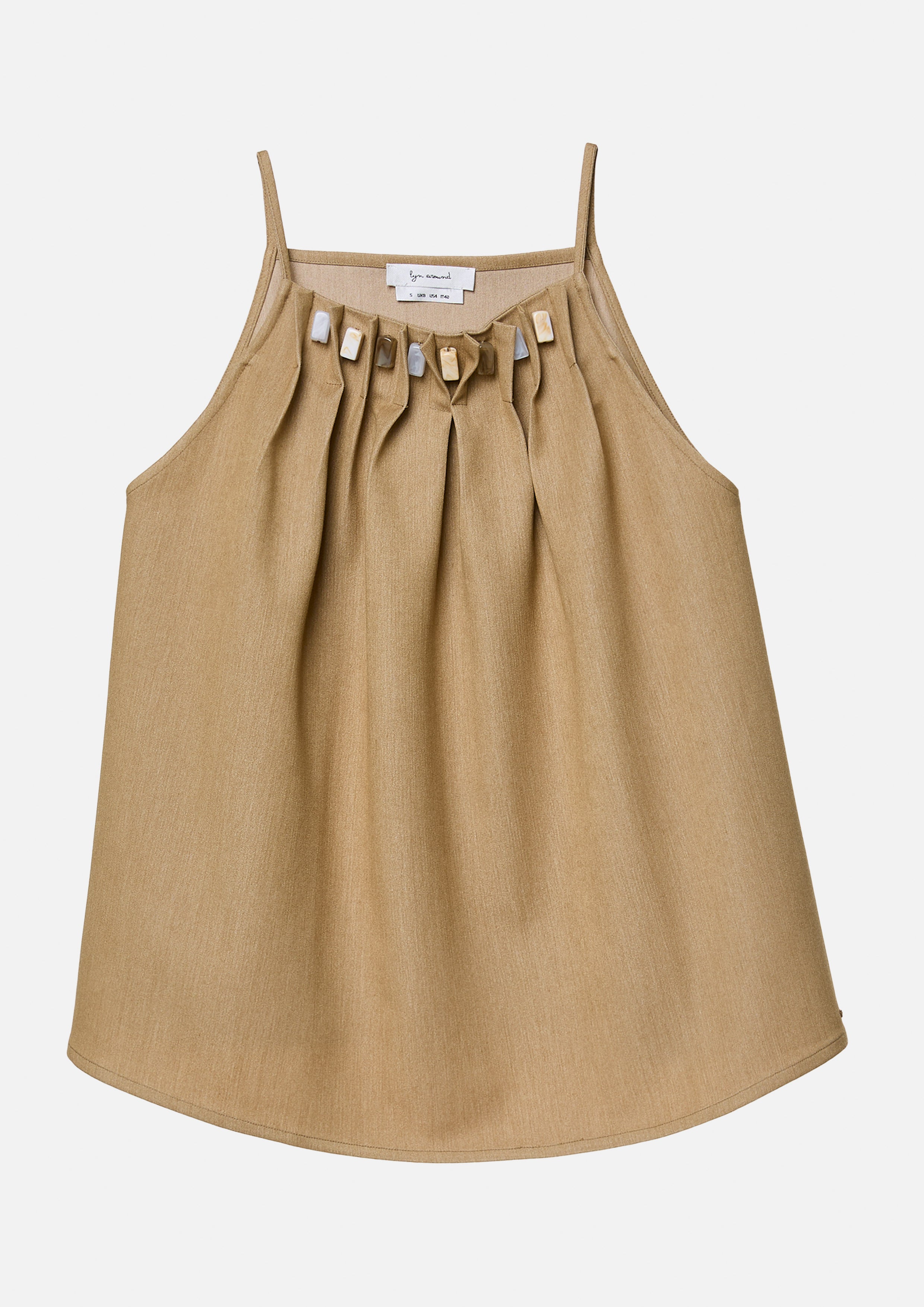 เสื้อสายเดี่ยว ผ้าอัดจีบ ประดับลูกปัด Margot's Summer Field