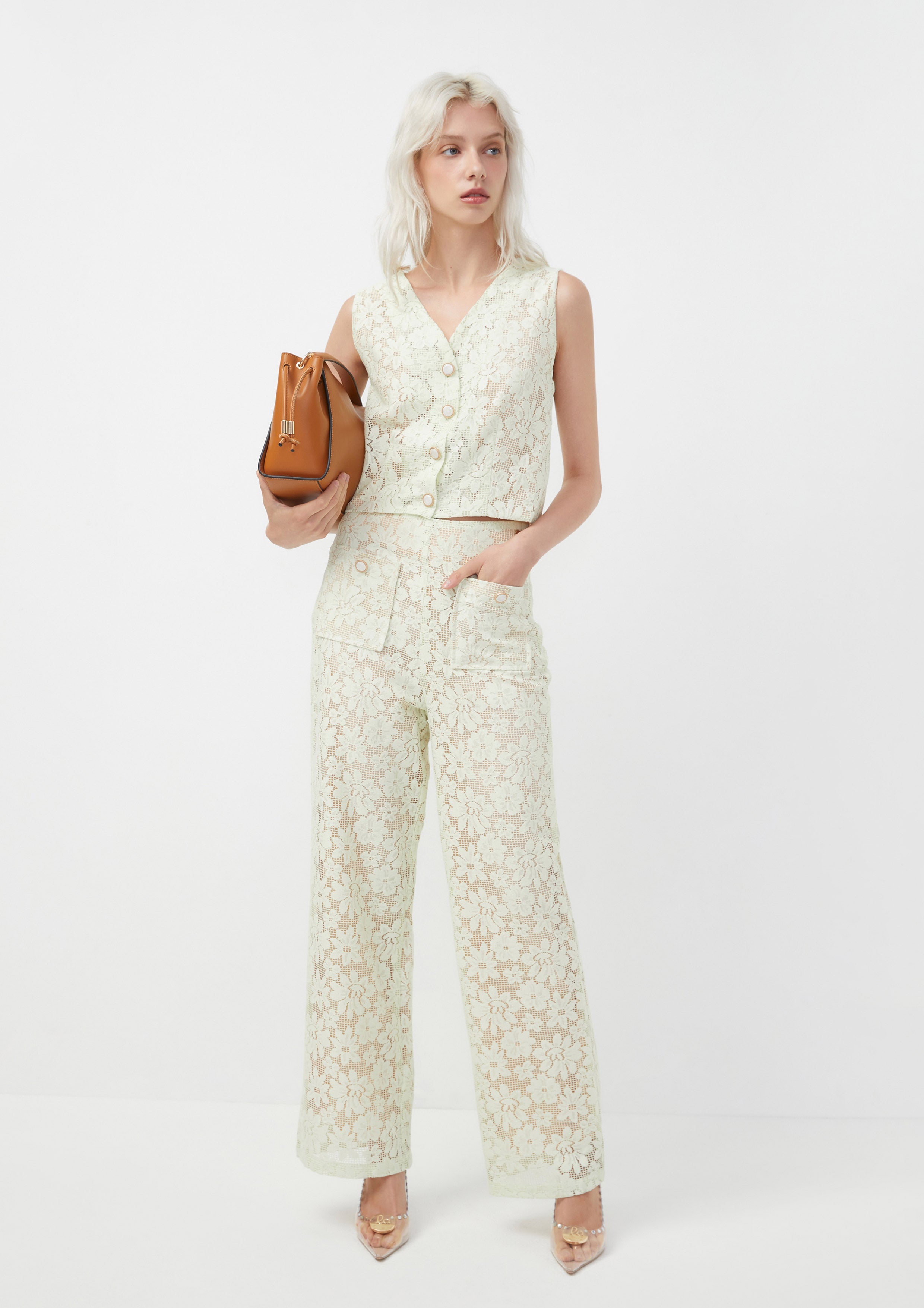 Wide-Leg Floral Lace Pants Living Life In Full Bloom