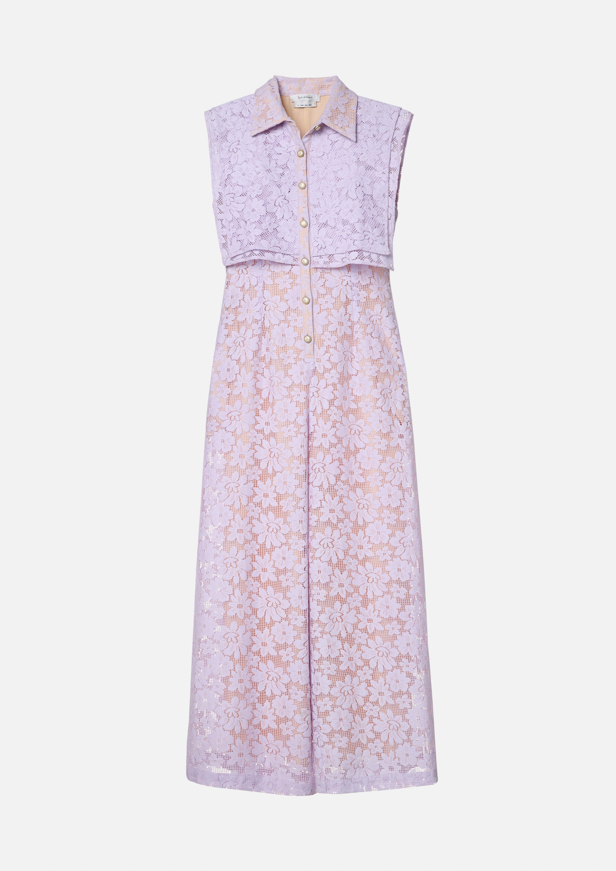 Floral Lace Sleeveless Jumpsuit with Overlay Collar Blooms and Blessings