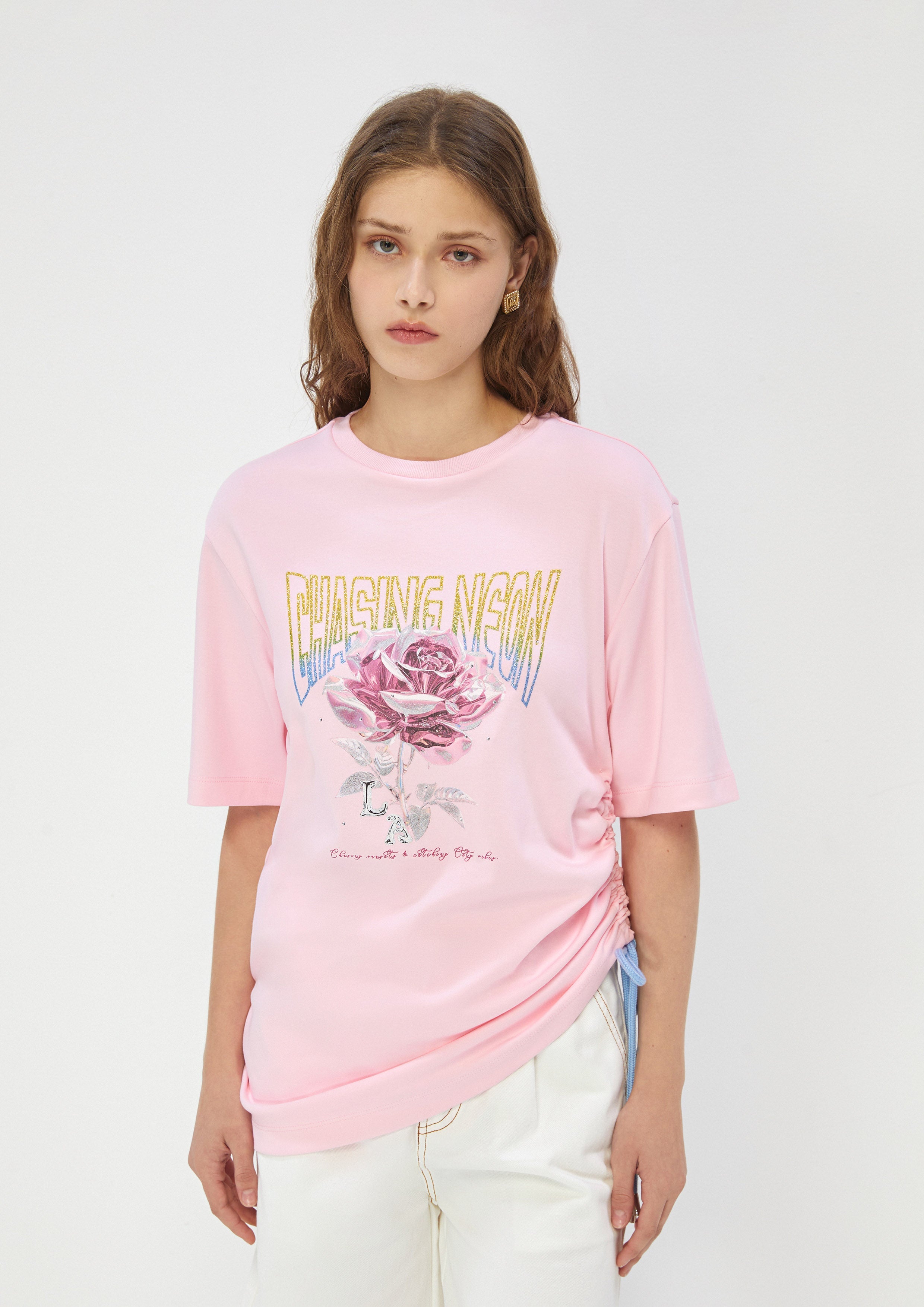 Neon Rose Graphic T-Shirt