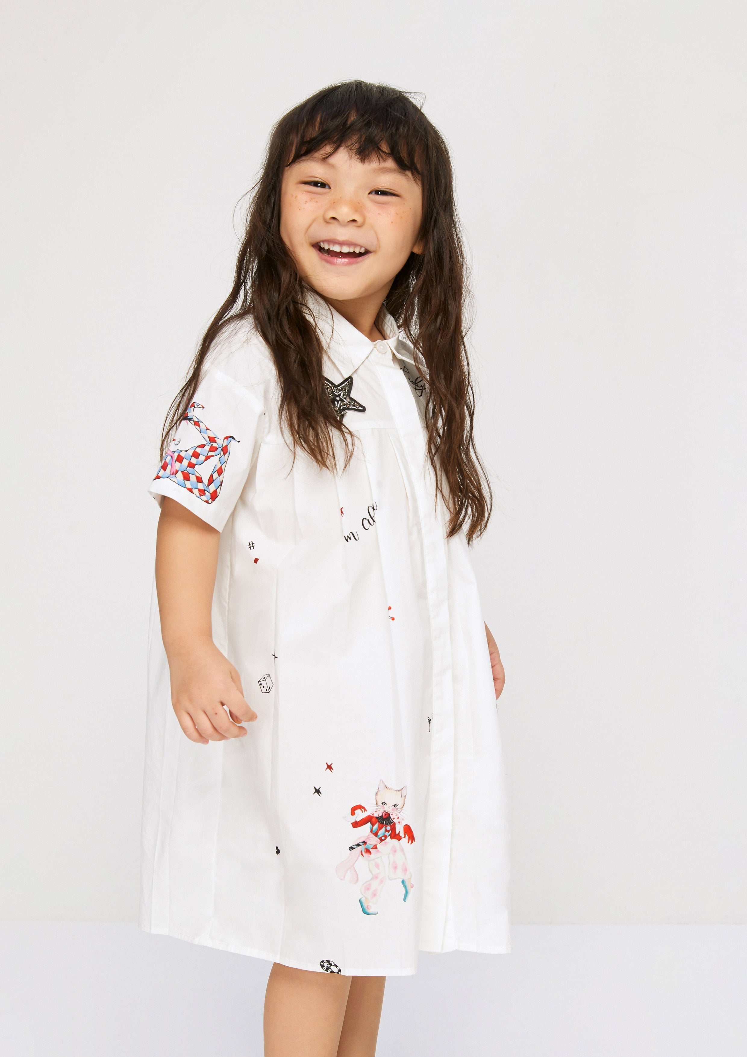 Print Short Sleeve Dress Property of Jolly