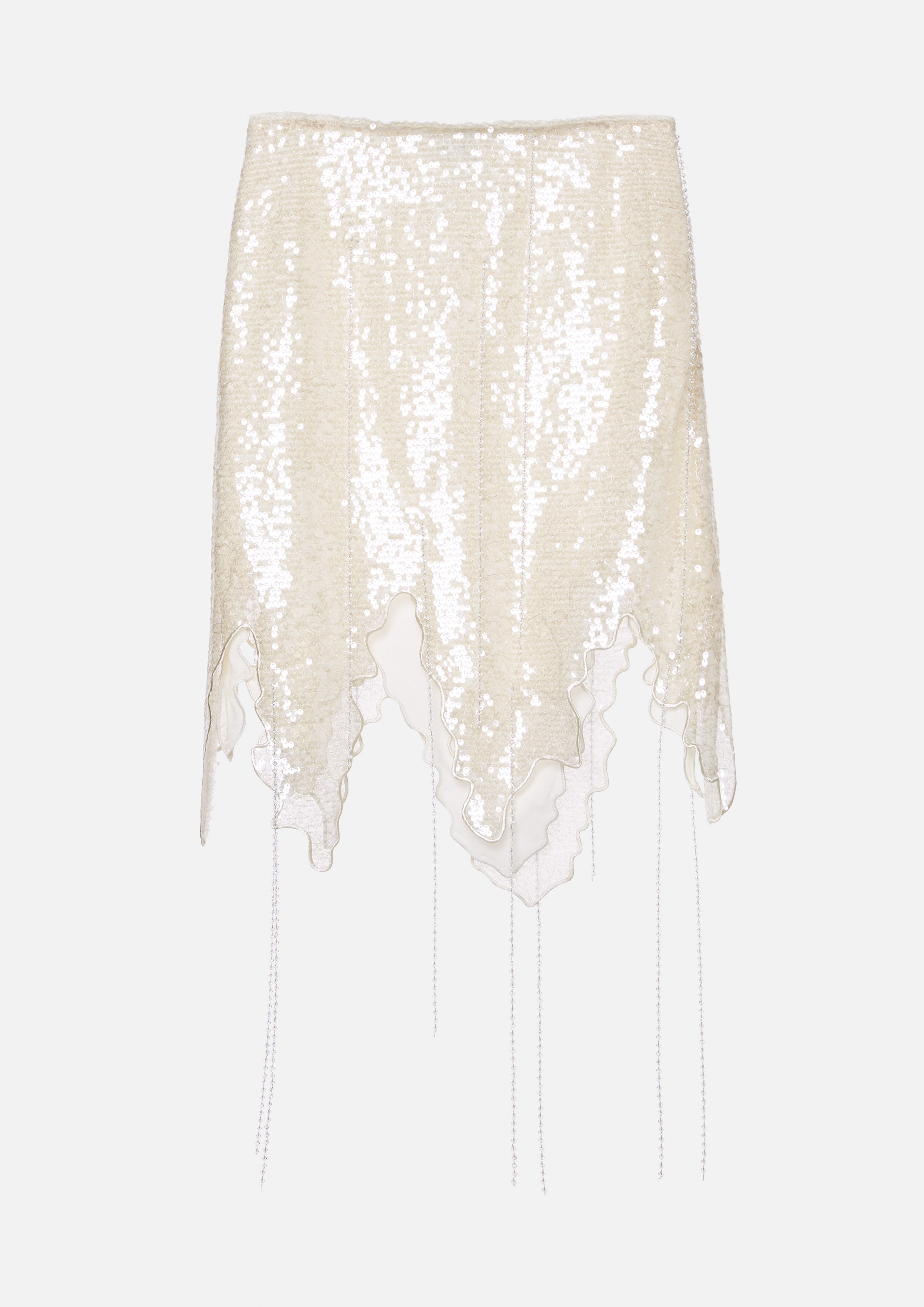 Sequin Asymmetric Skirt With Crystal Lines BOND to BE