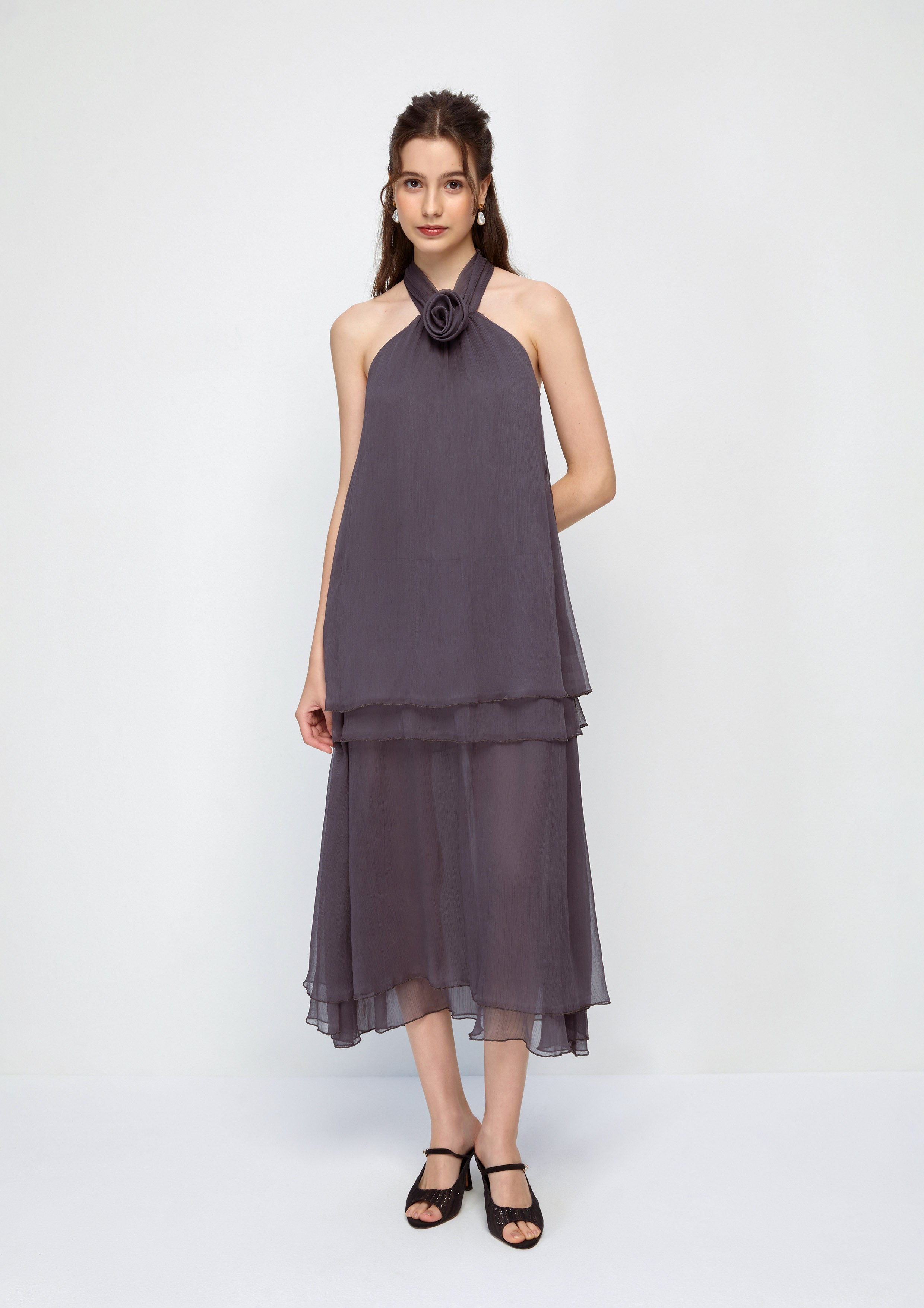 Halter Sheer Ruffle Skirt BOND to BE