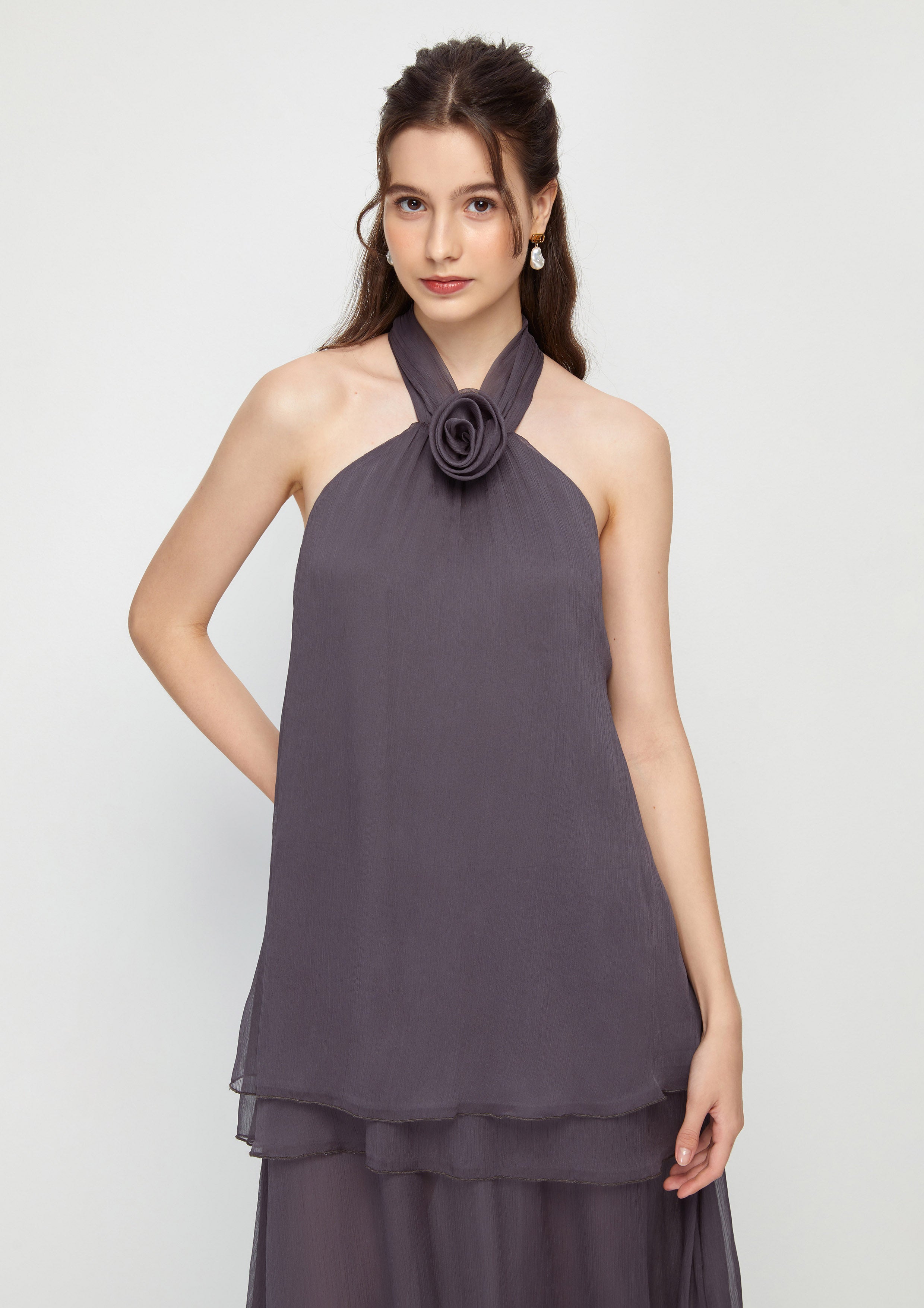Halter Sheer Ruffle Skirt BOND to BE