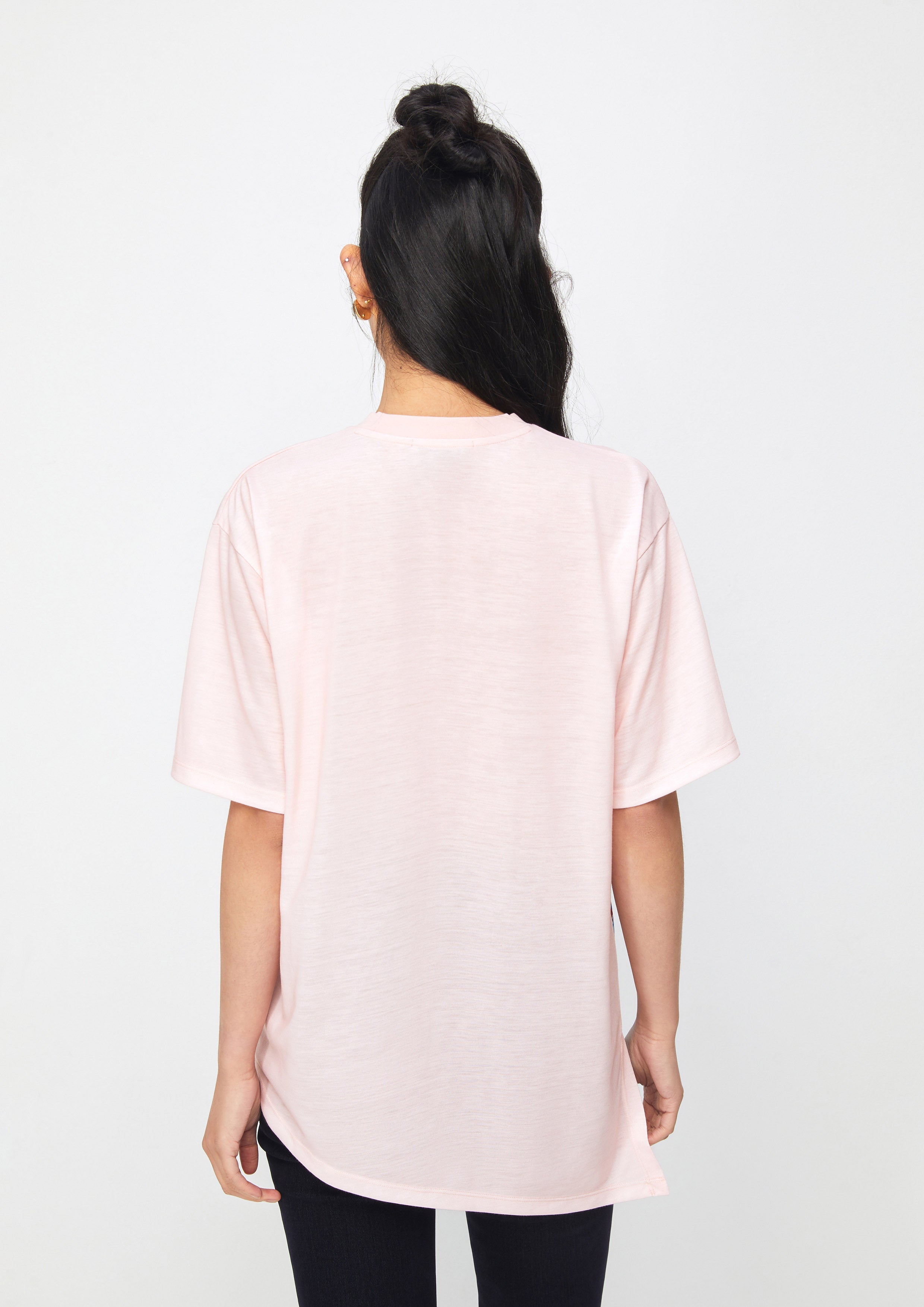 Print Tri-Angle Hem T-Shirt Crisp Croupier