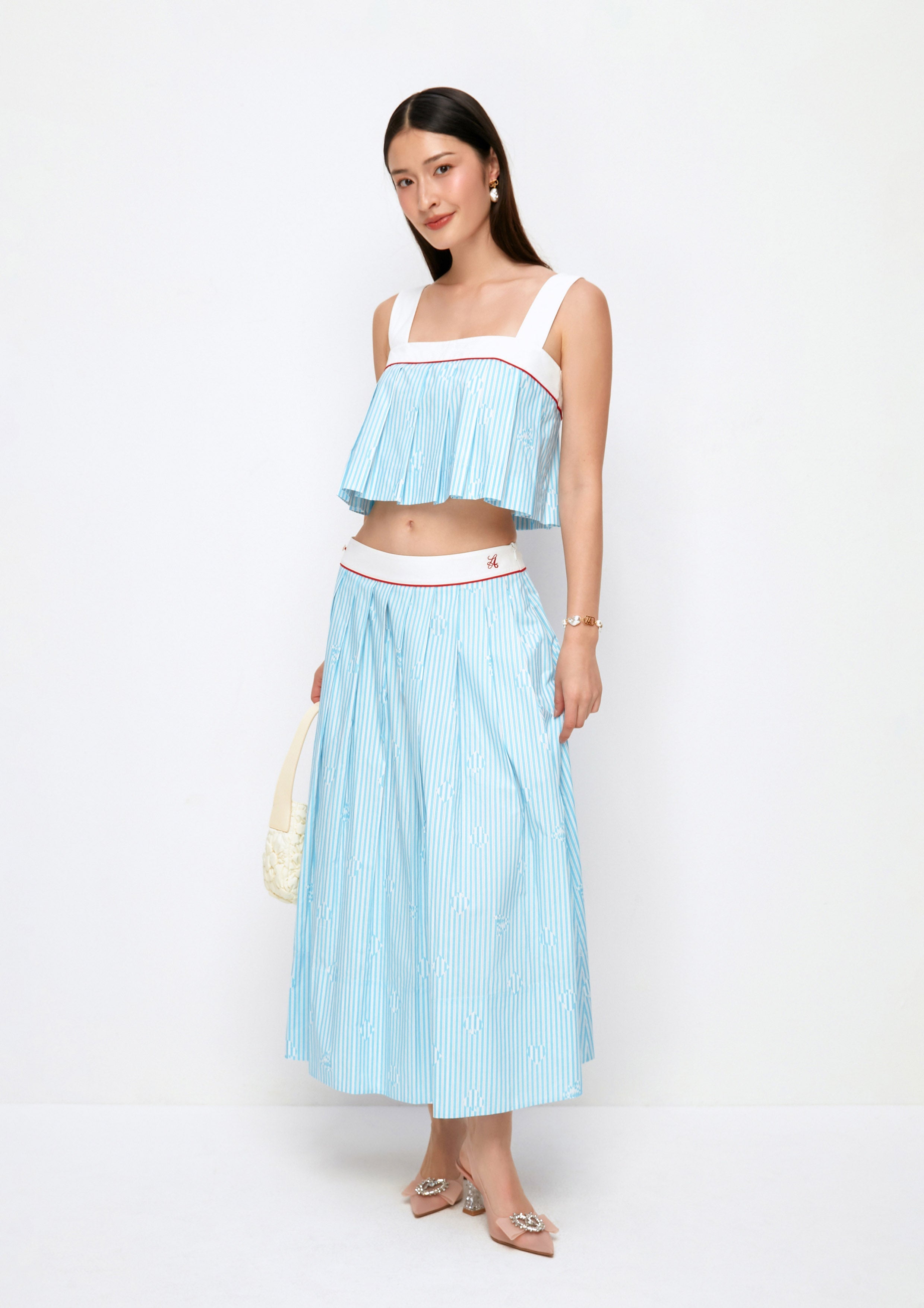 Stripe Pleated Skirt Property of Jolly