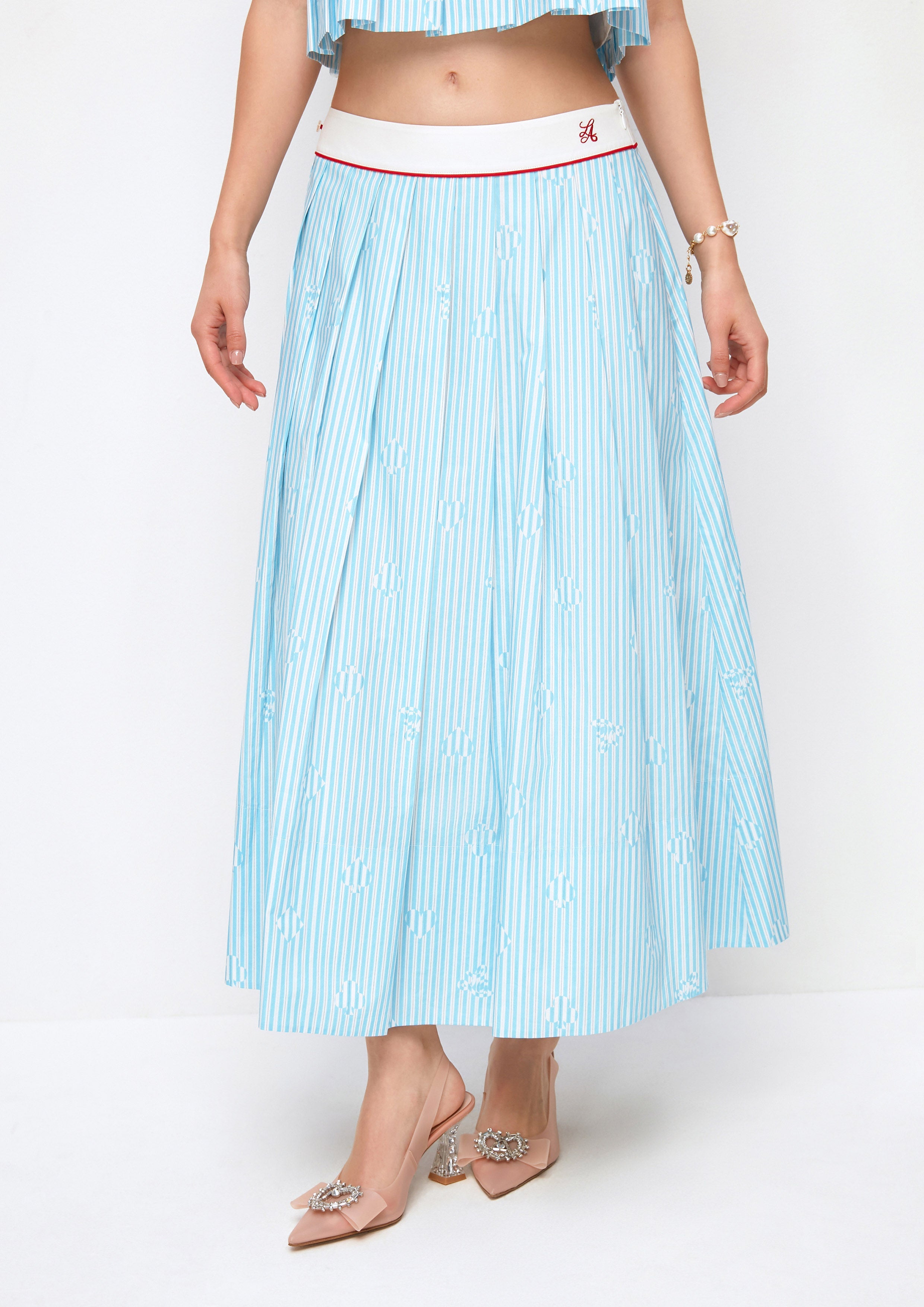 Stripe Pleated Skirt Property of Jolly