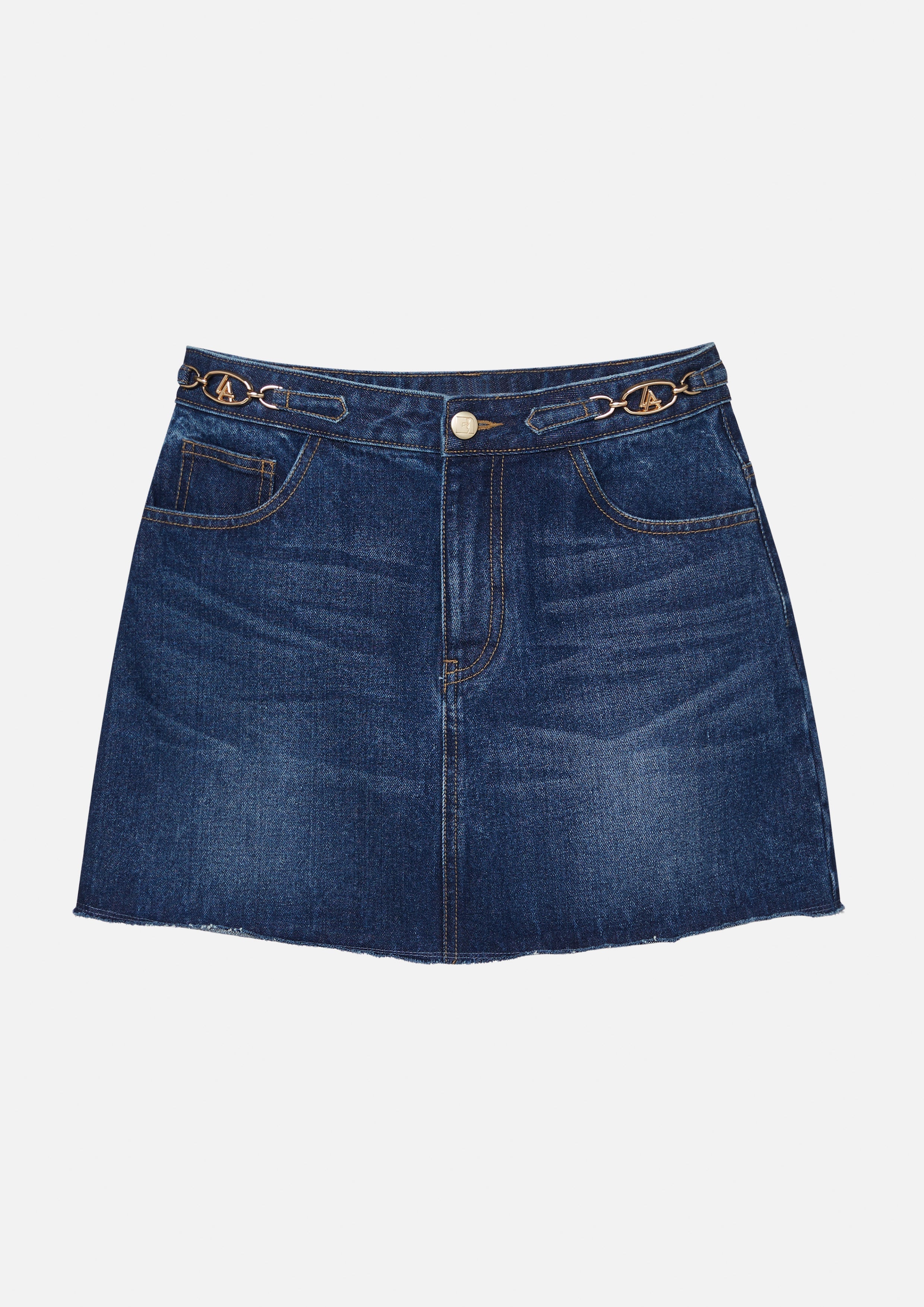 Denim Mini Skirt With Gold Hardware Let’s Play a Game