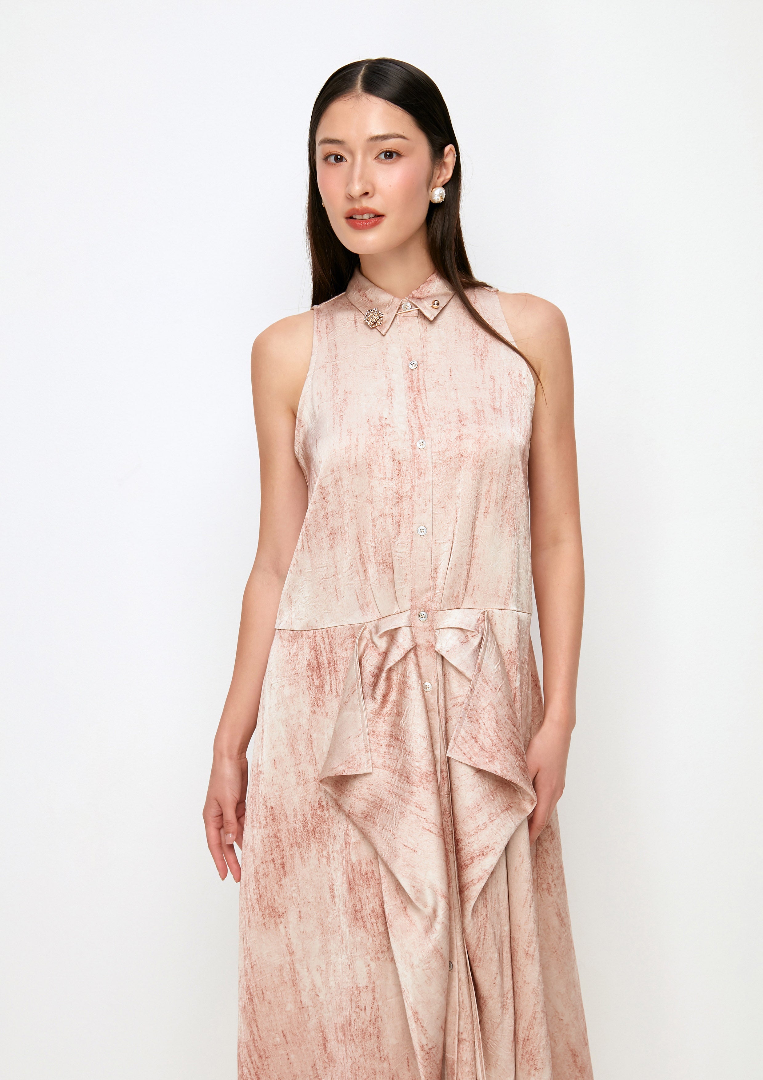 Front Frill Skirt Sleeveless Dress BOND to BE