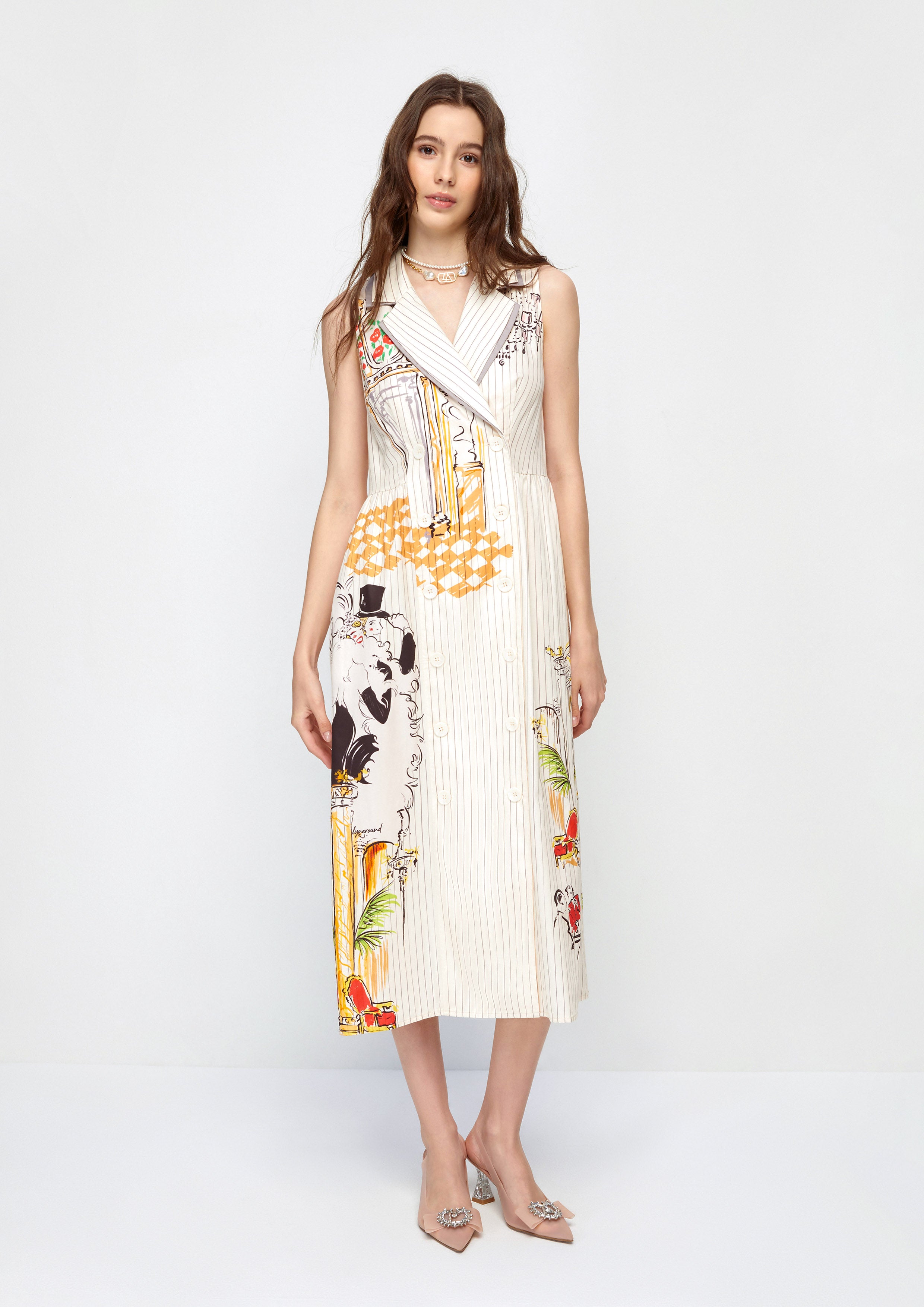 Print Stripe Tailor Dress The Secret Agent