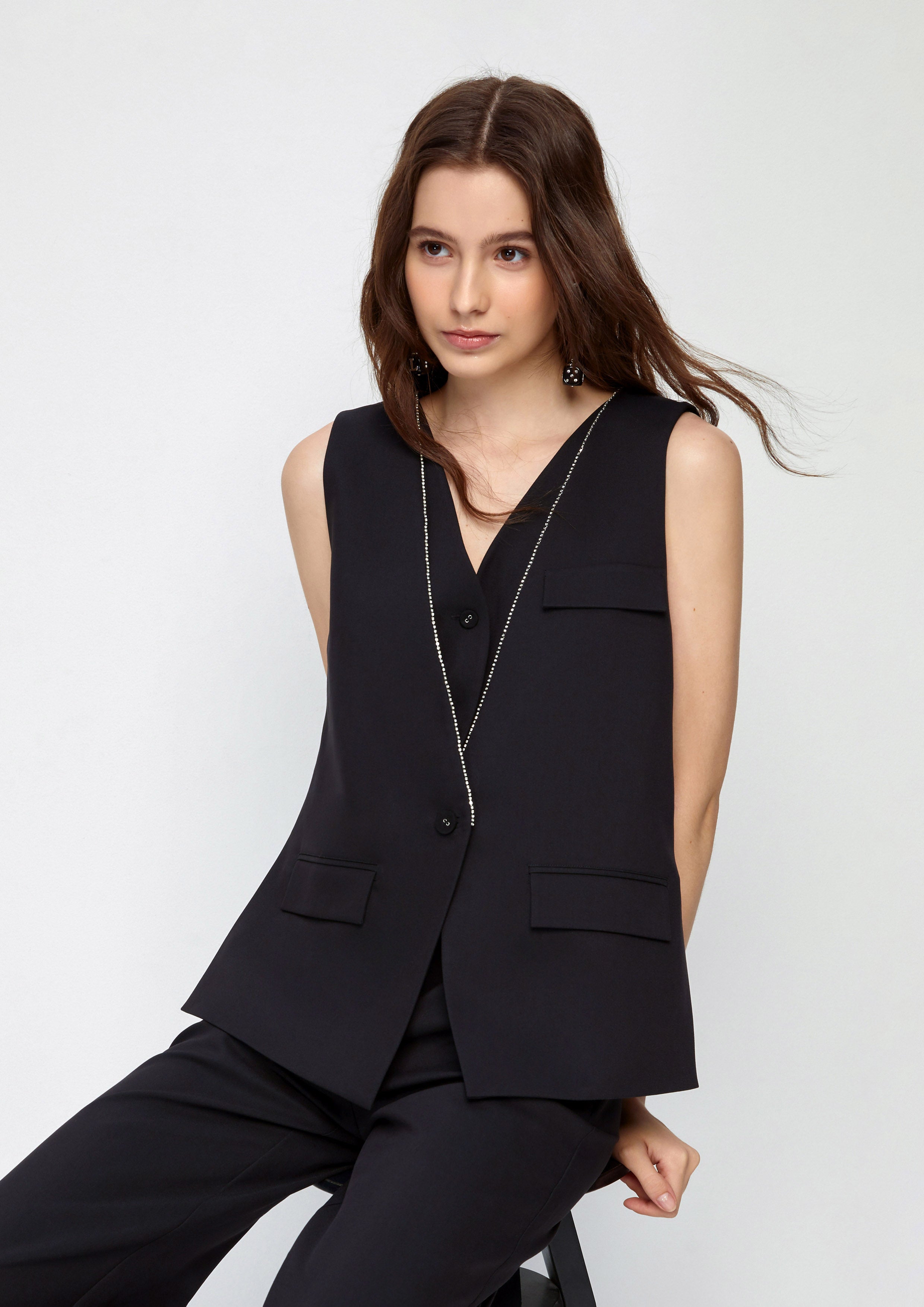 Crystal Trim Neck Jumpsuit The Secret Agent