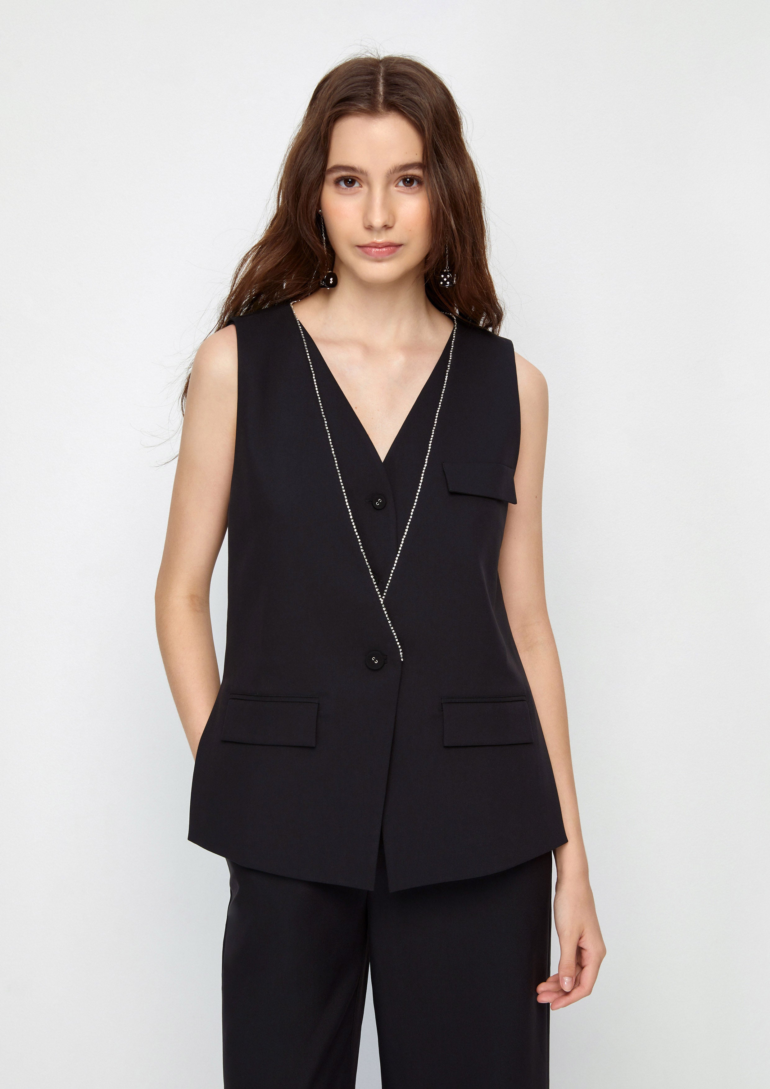 Crystal Trim Neck Jumpsuit The Secret Agent