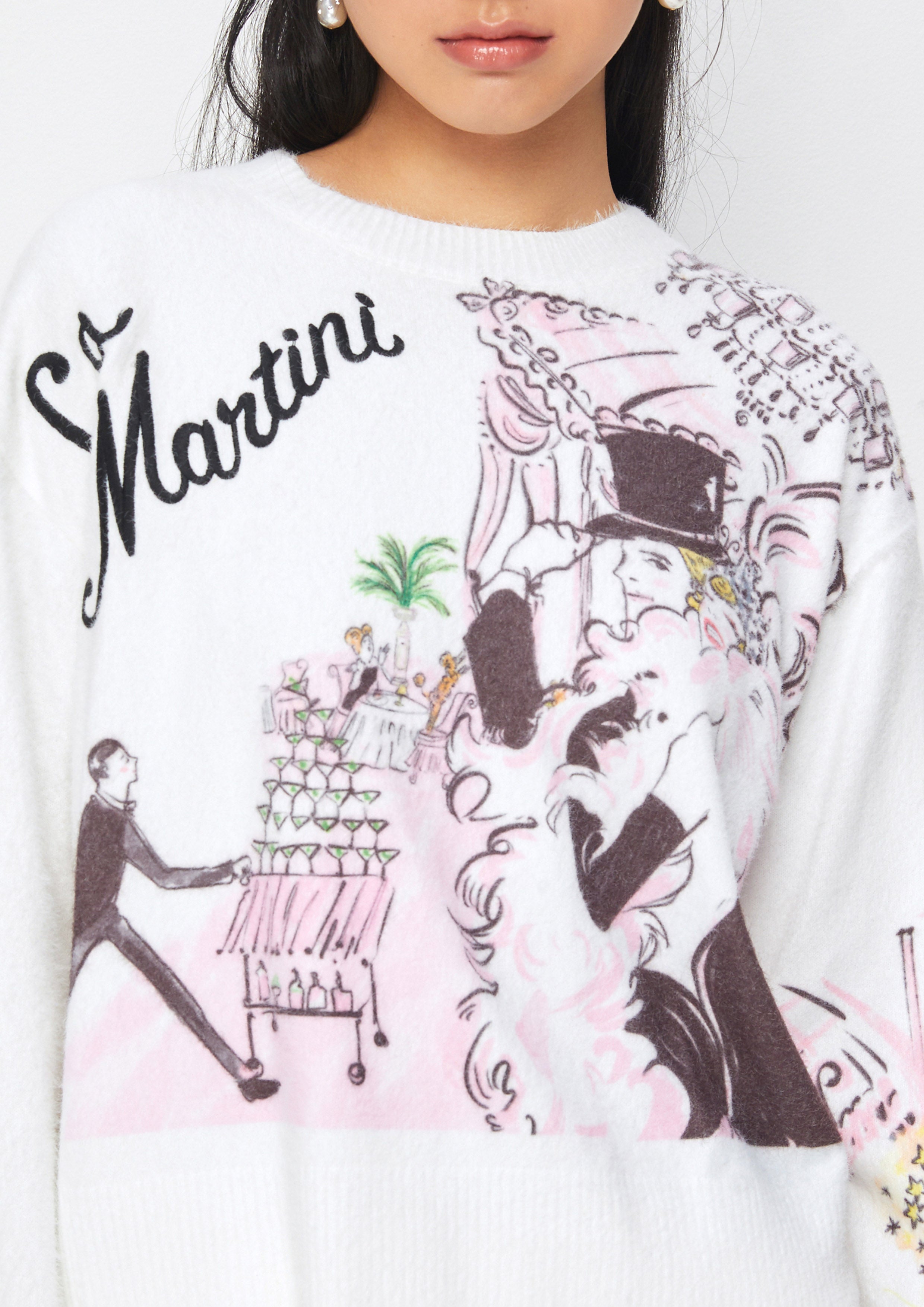 เสื้อกันหนาวแขนยาวพิมพ์ลาย คอลเลกชัน Espresso Martini