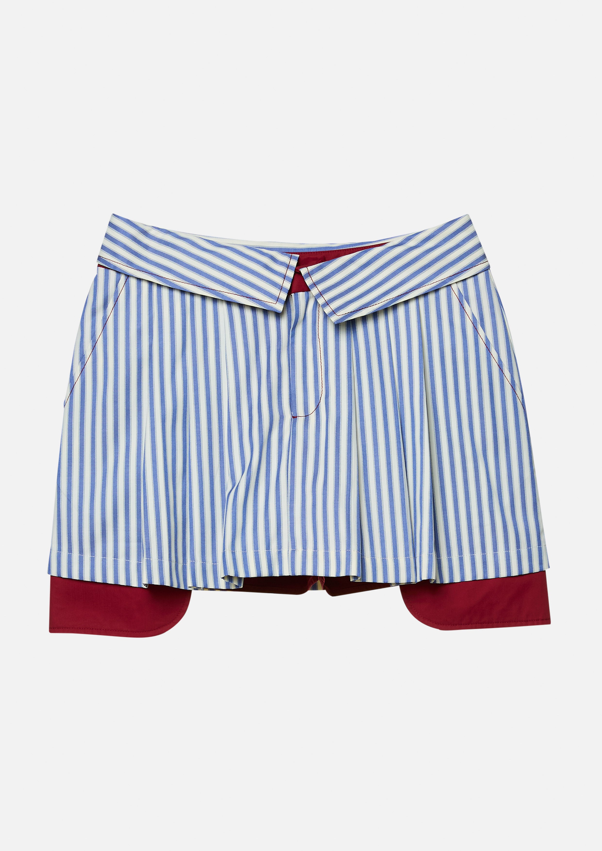 Stripe Turn Up Waist Mini Skirt Property of Jolly