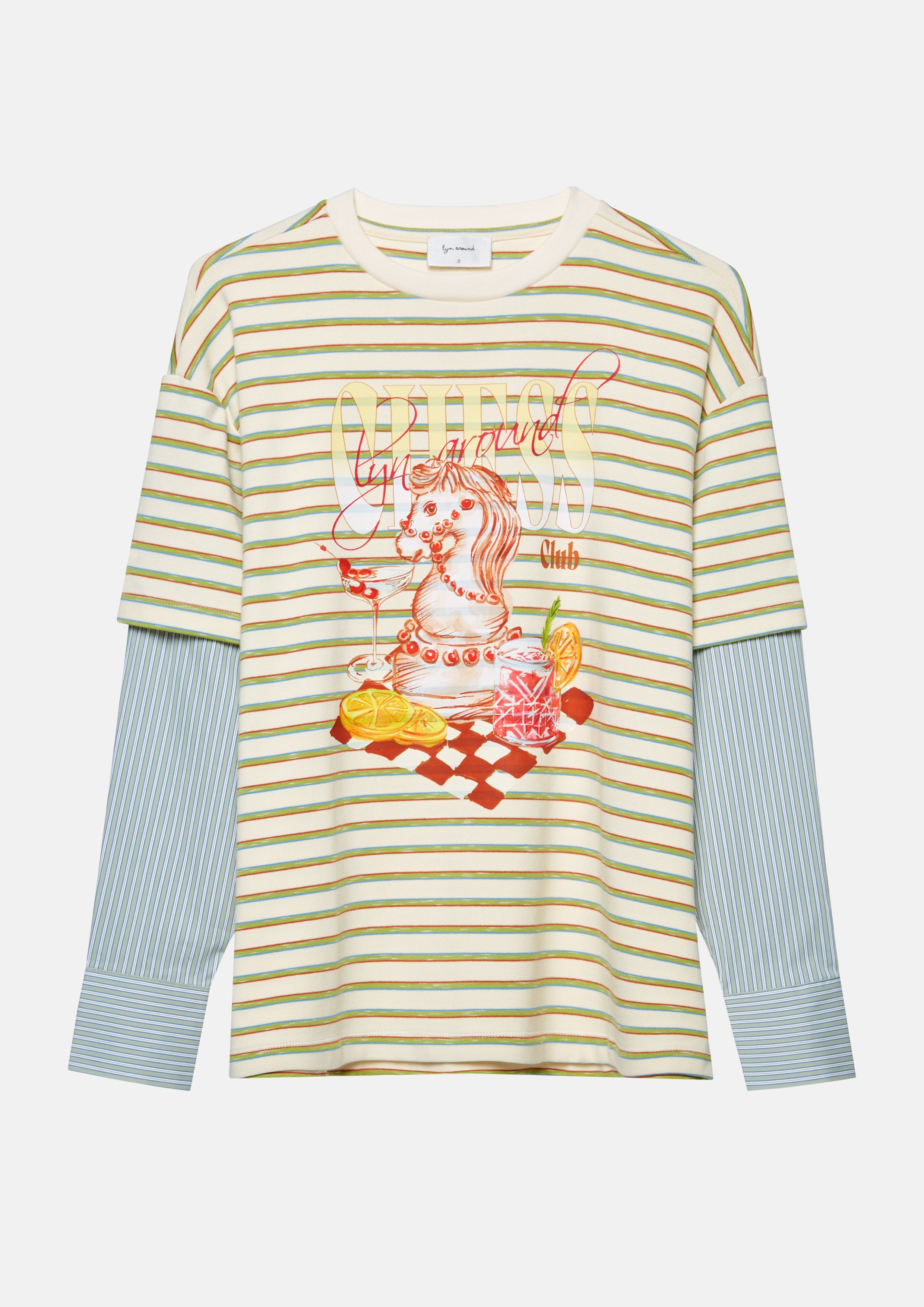 เสื้อยืดแขนยาวเลเยอร์พิมพ์ลาย คอลเลกชัน Cat Gambit