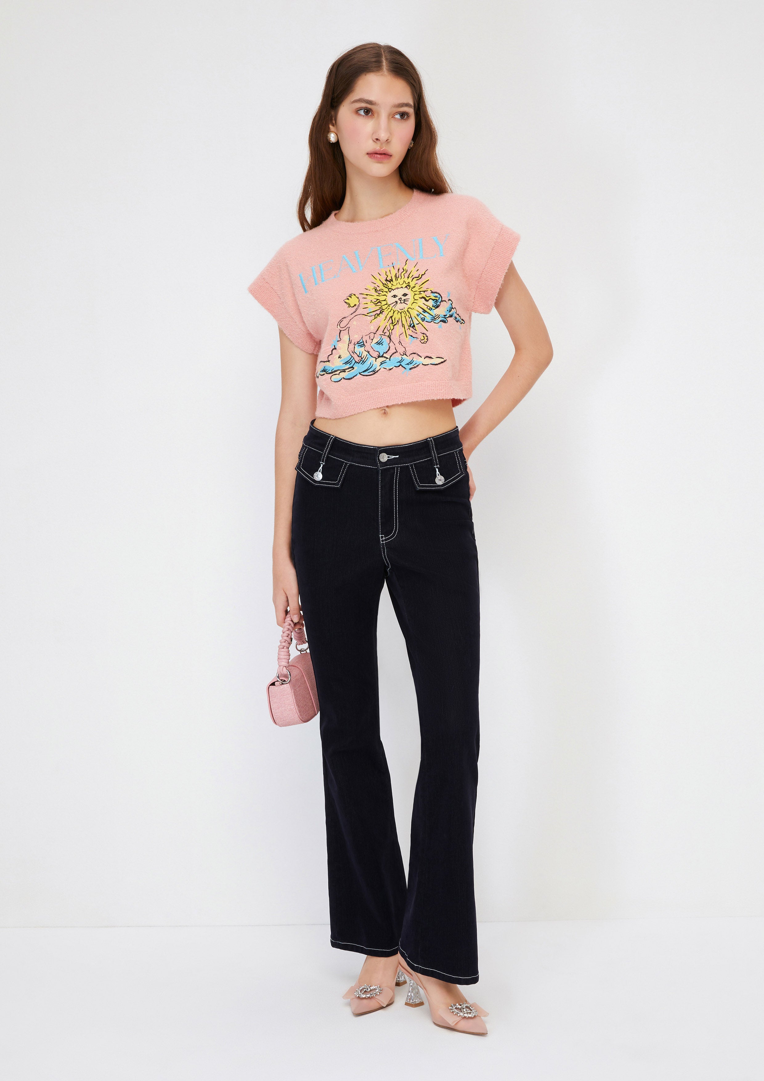 Embroidery Knitted Top Ace Of Shadow