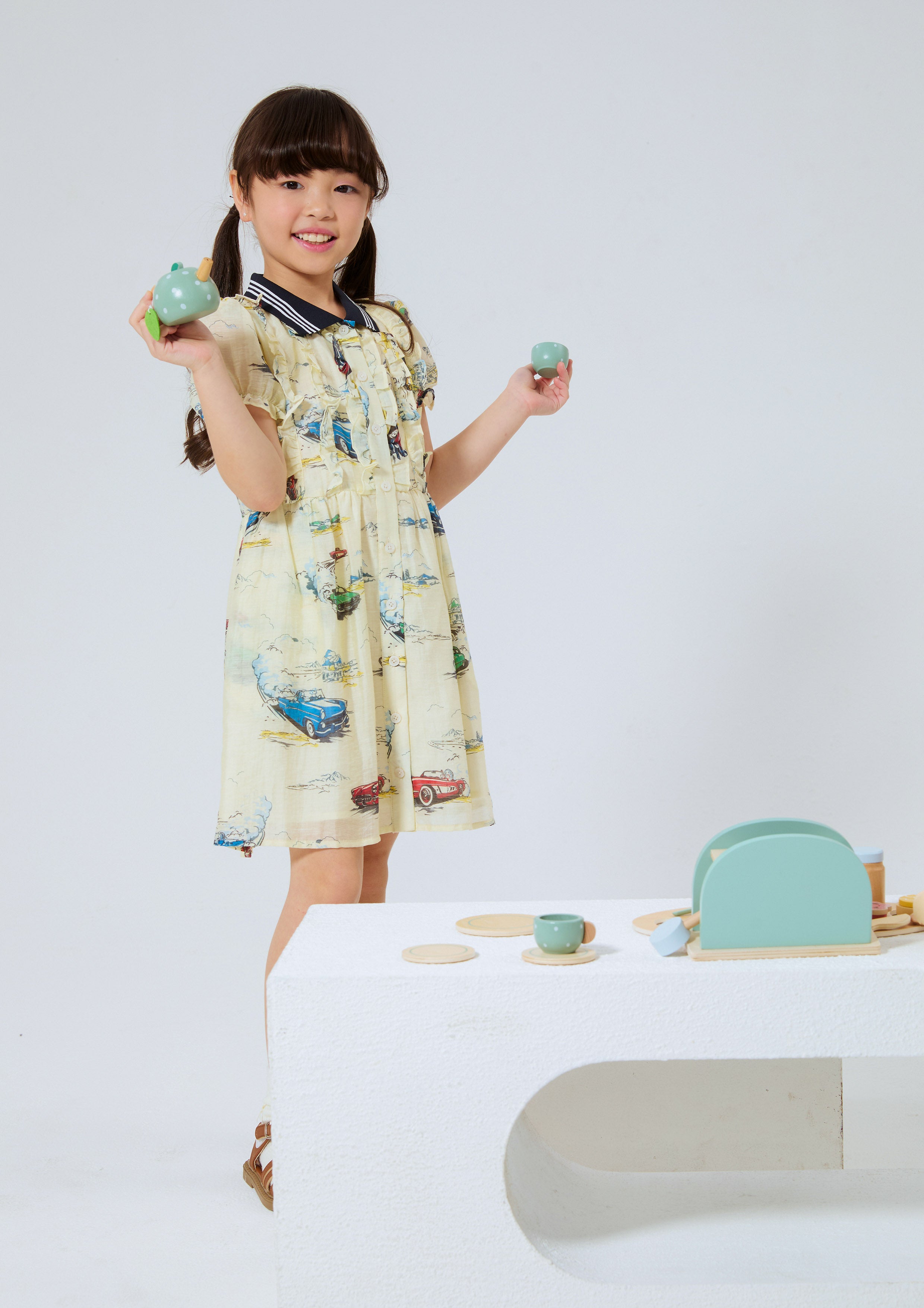 เดรสสั้นพิมพ์ลาย สำหรับเด็กผู้หญิง คอลเลกชัน Speed Voyard