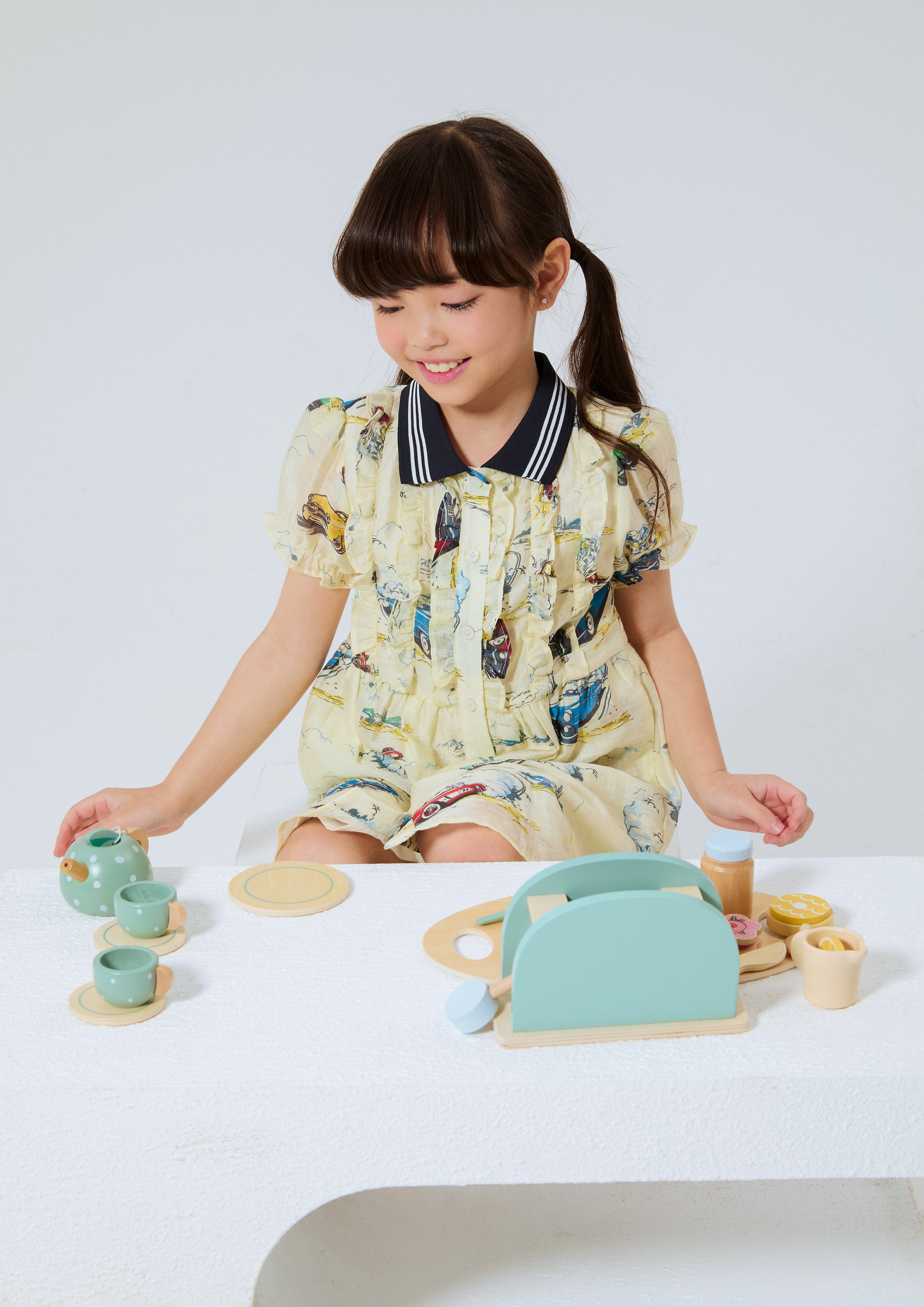 เดรสสั้นพิมพ์ลาย สำหรับเด็กผู้หญิง คอลเลกชัน Speed Voyard