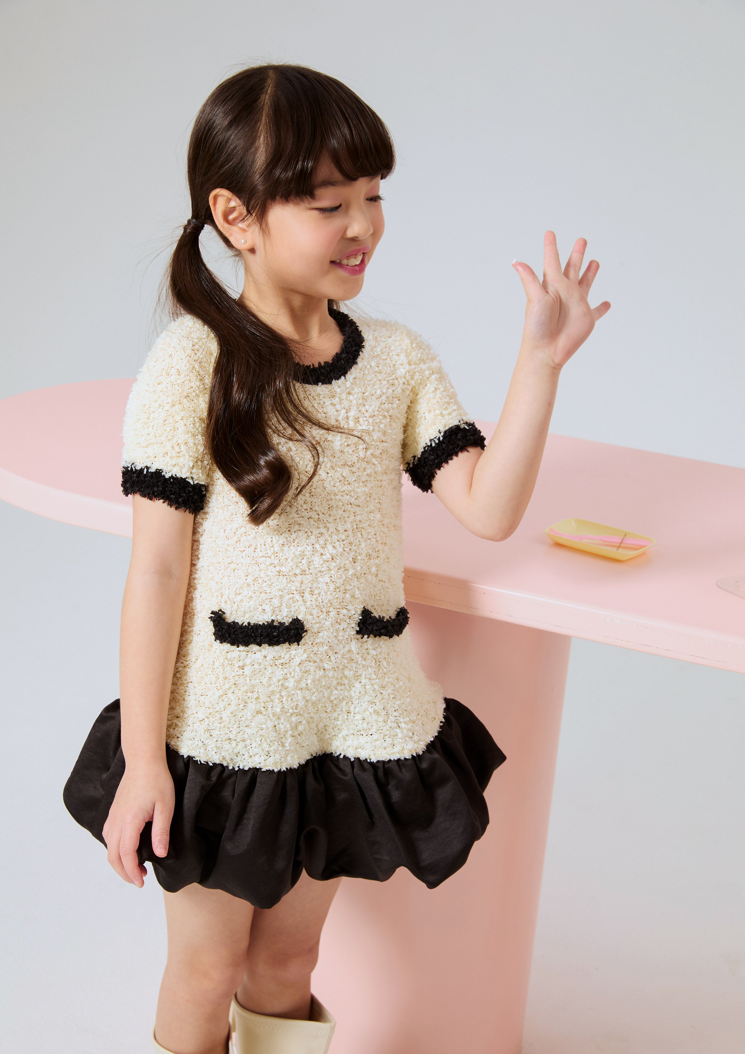 เดรสสั้นกระโปรงบอลลูน สำหรับเด็กผู้หญิง คอลเลกชัน Rodeo Rose