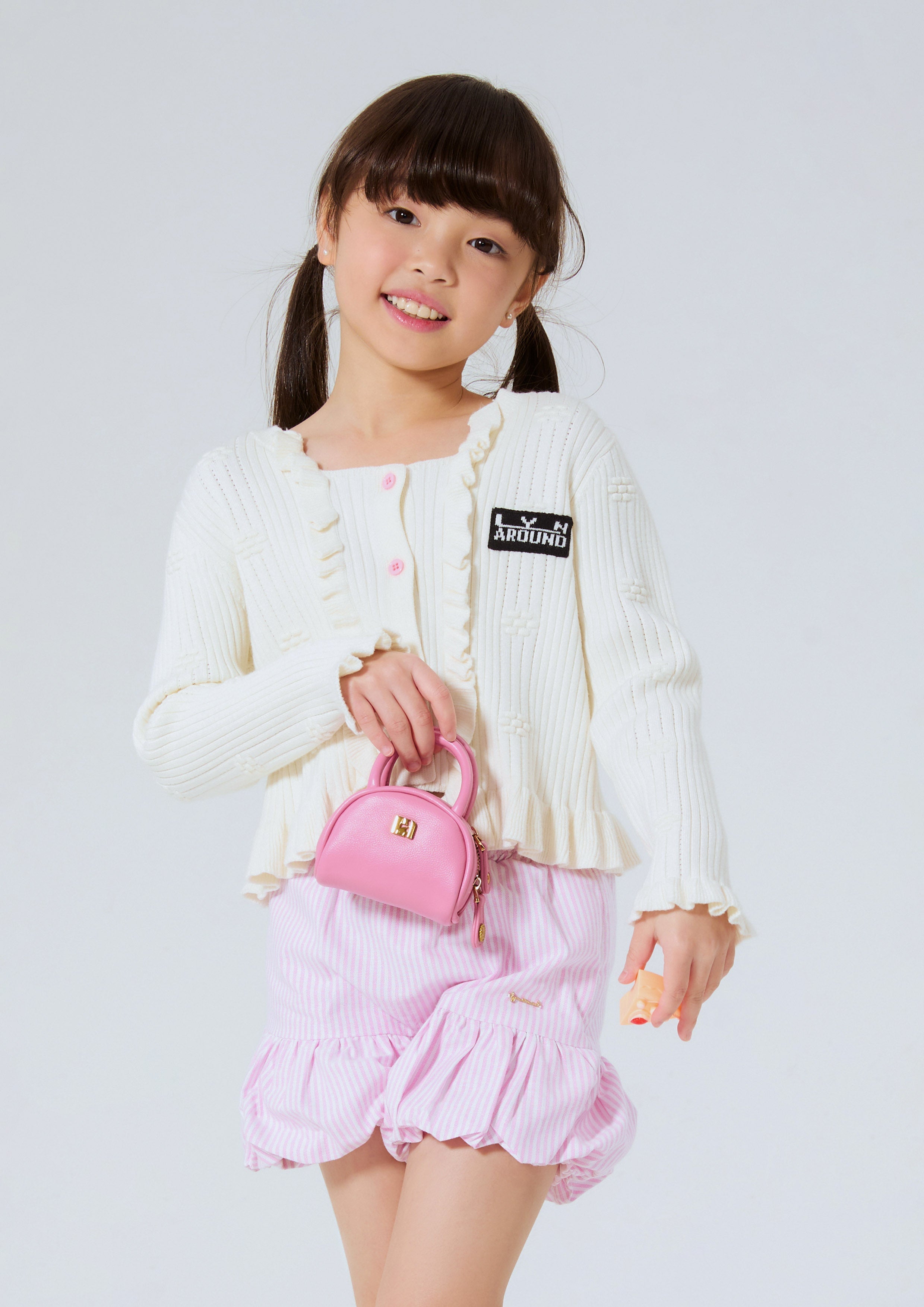 คาร์ดิแกนแขนยาวแต่งระบาย สำหรับเด็กผู้หญิง คอลเลกชัน Like a Virgin