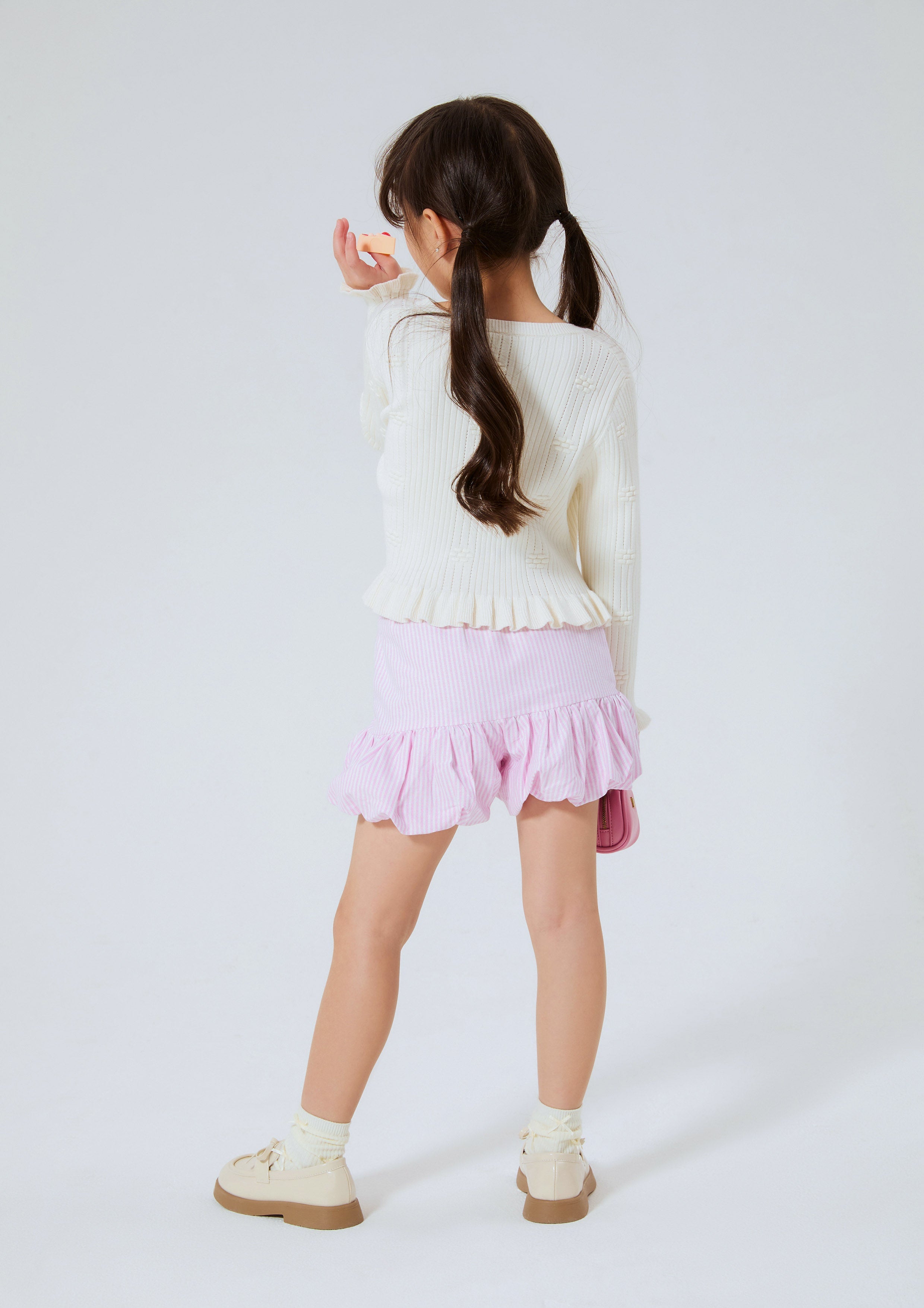 คาร์ดิแกนแขนยาวแต่งระบาย สำหรับเด็กผู้หญิง คอลเลกชัน Like a Virgin