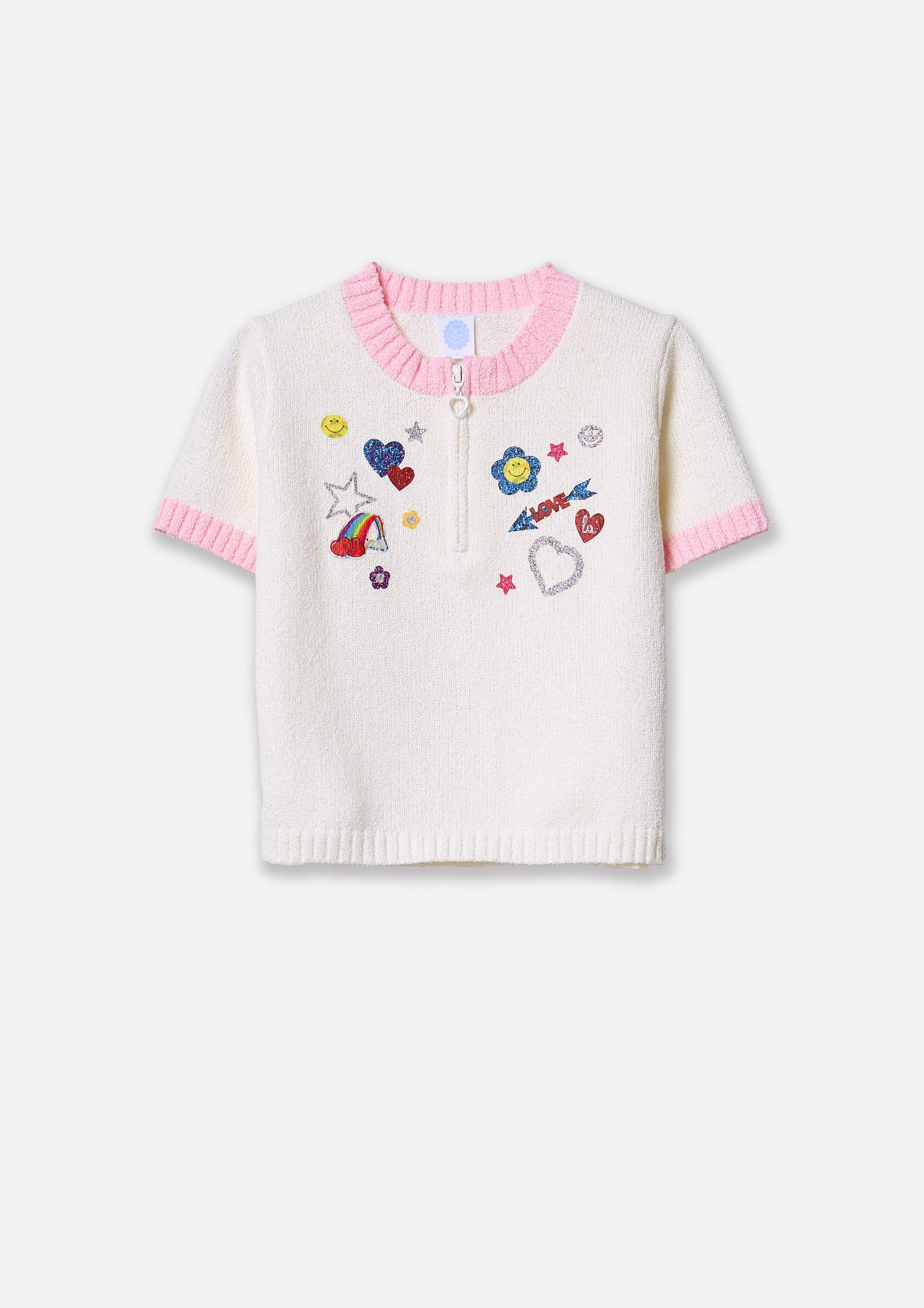 เสื้อแขนสั้นผ้านิตปักลาย สำหรับเด็กผู้หญิง คอลเลกชัน Like a Virgin