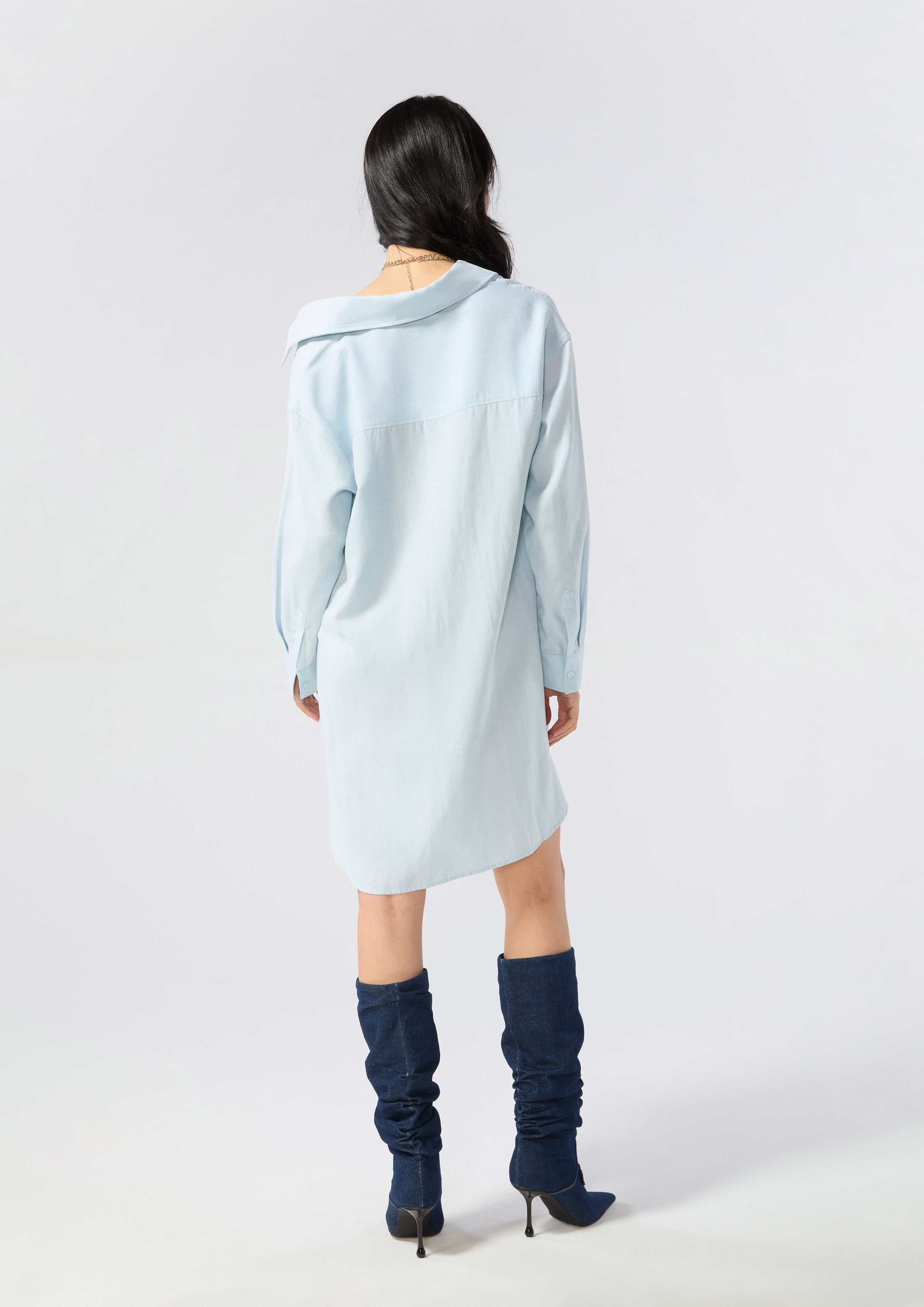 Long Sleeve Shirt Dress Rosewood Fleur