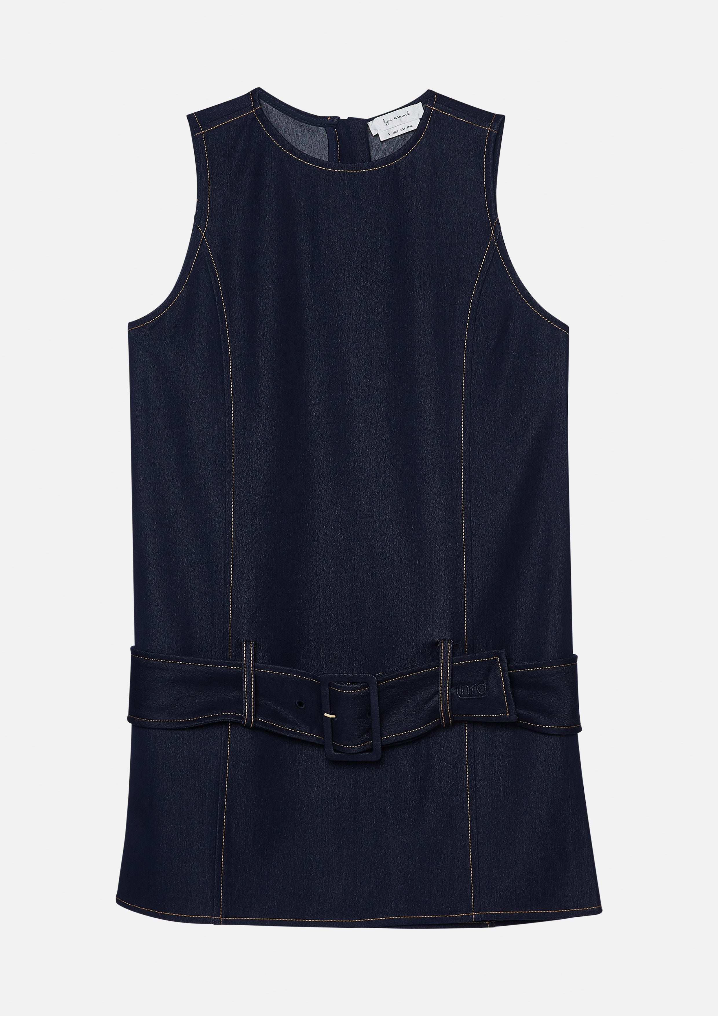 เดรสสั้นผ้าเดนิมพร้อมเข็มขัด คอลเลกชัน Miracle Voyard