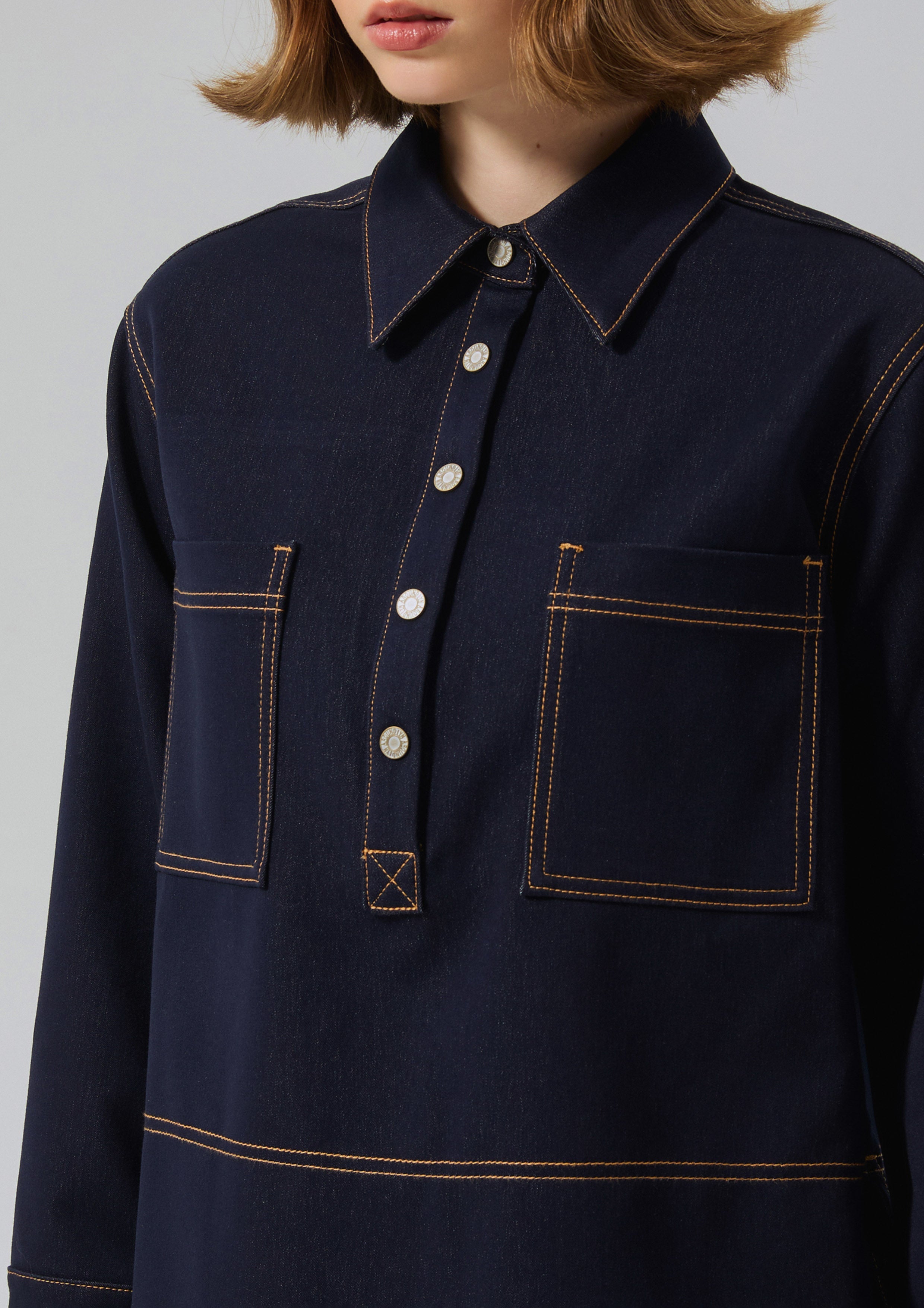 Contrast Stitching Denim Shirt Miracle Voyard