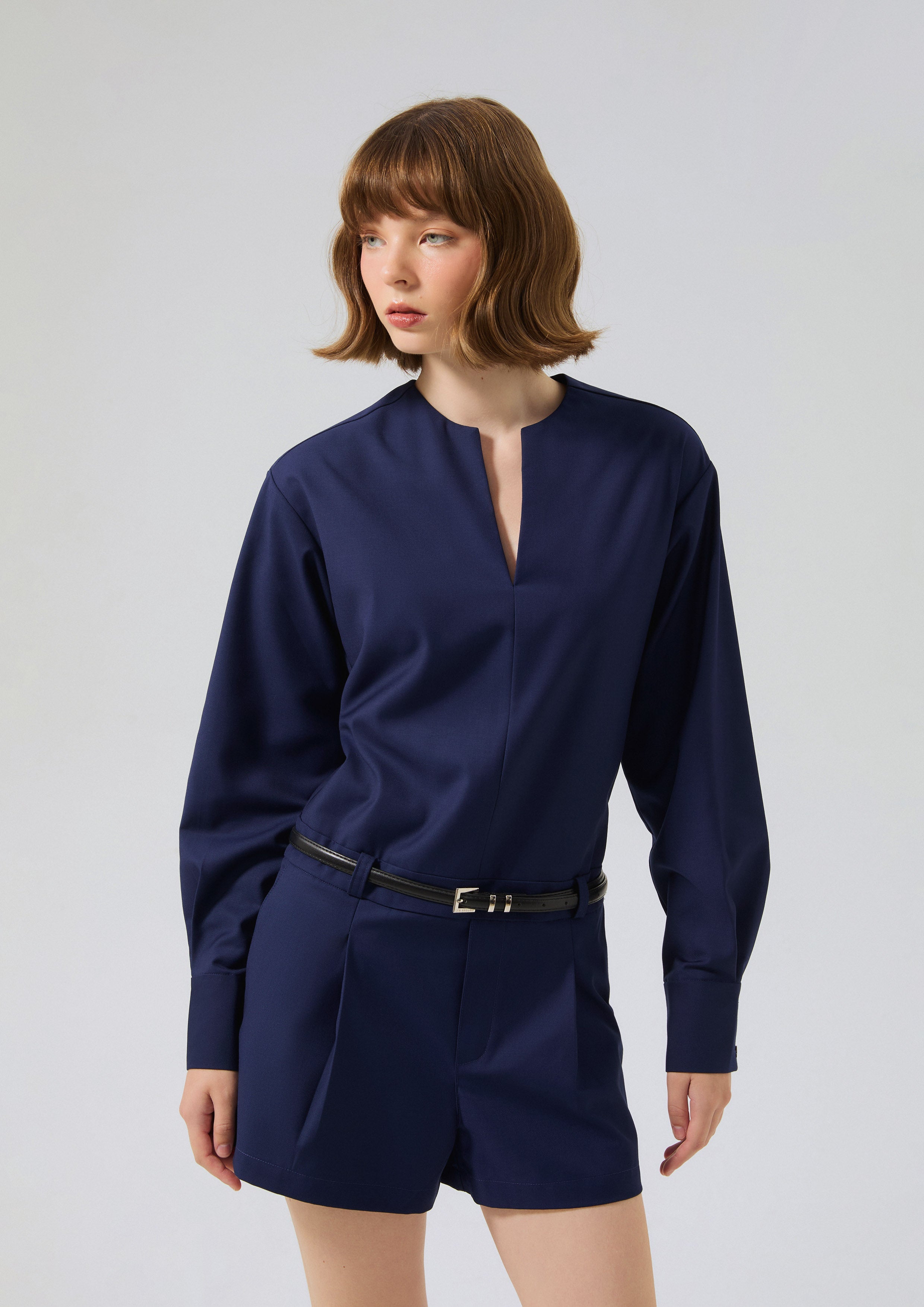 V Cut Long Sleeve Romper Miracle Voyard