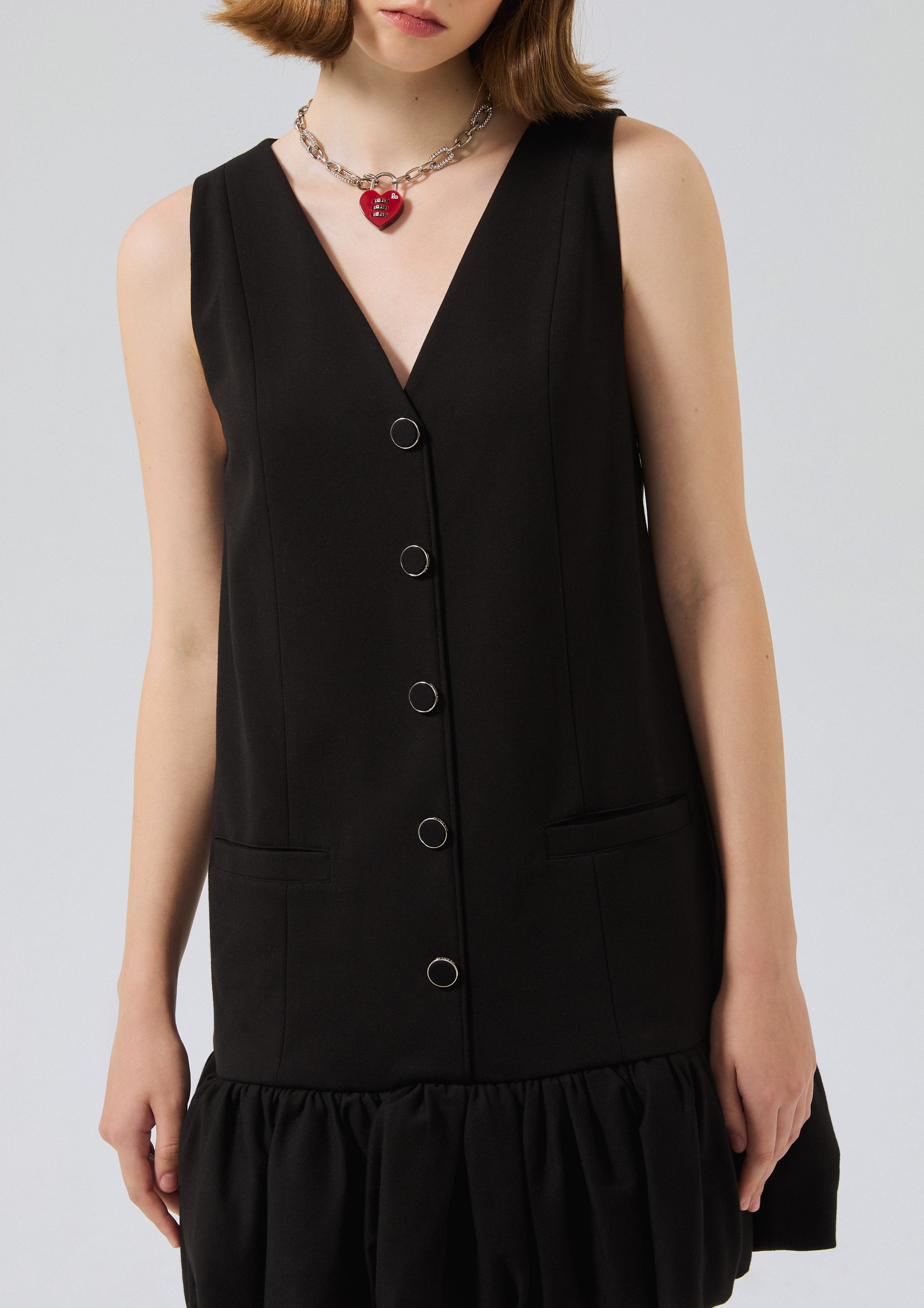 เดรสสั้นติดกระดุมกระโปรงทรงพอง คอลเลกชัน Miracle Voyard