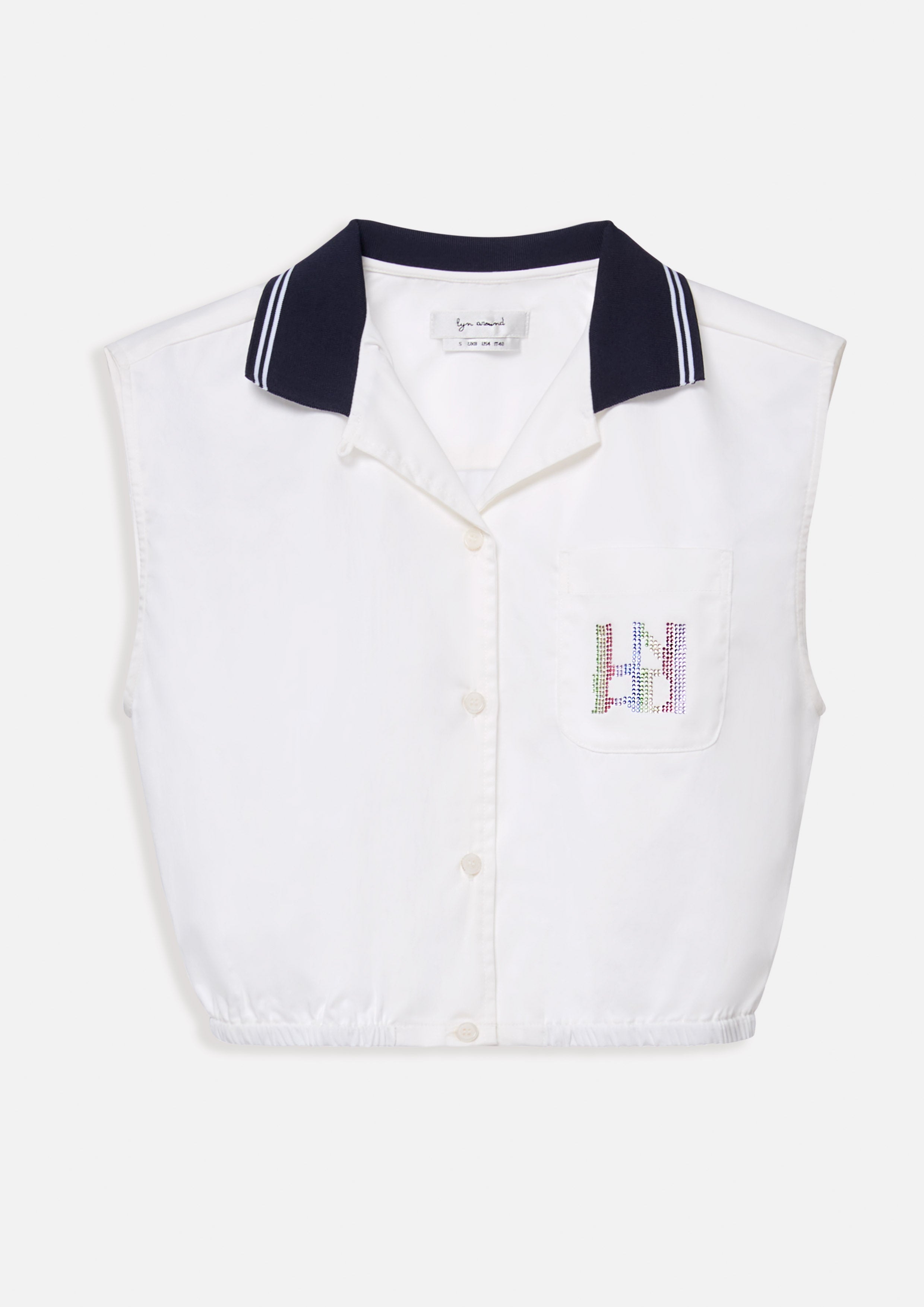 เสื้อครอปแขนสั้นพิมพ์โลโก้ คอลเลกชัน Miracle Voyard