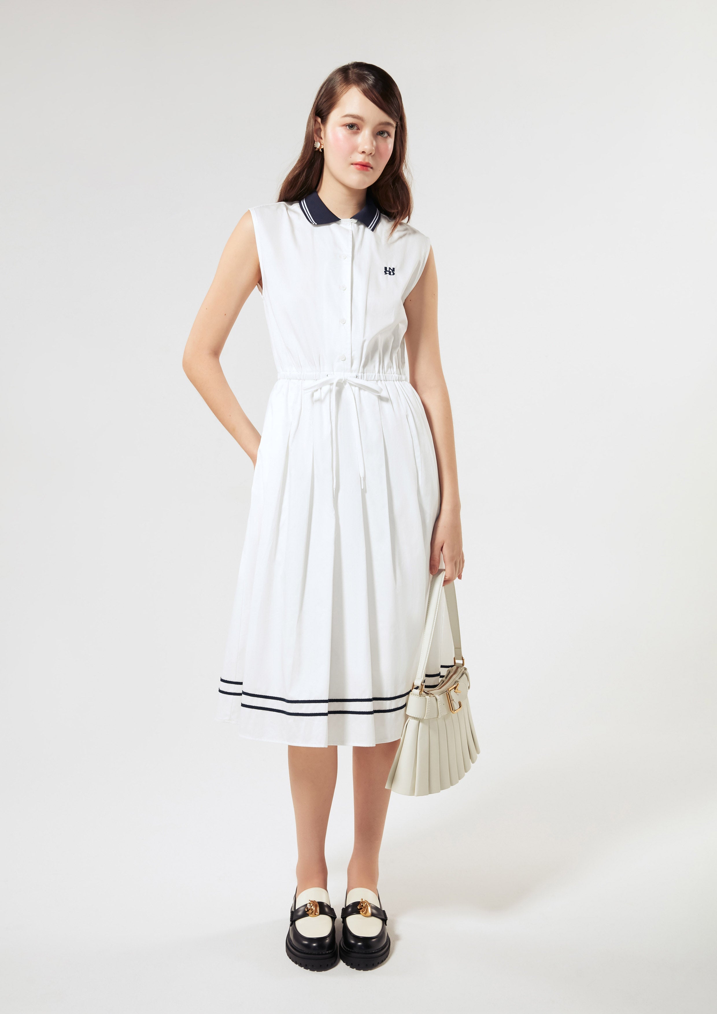 Logo Pleated Skirt Midi Dress Miracle Voyard