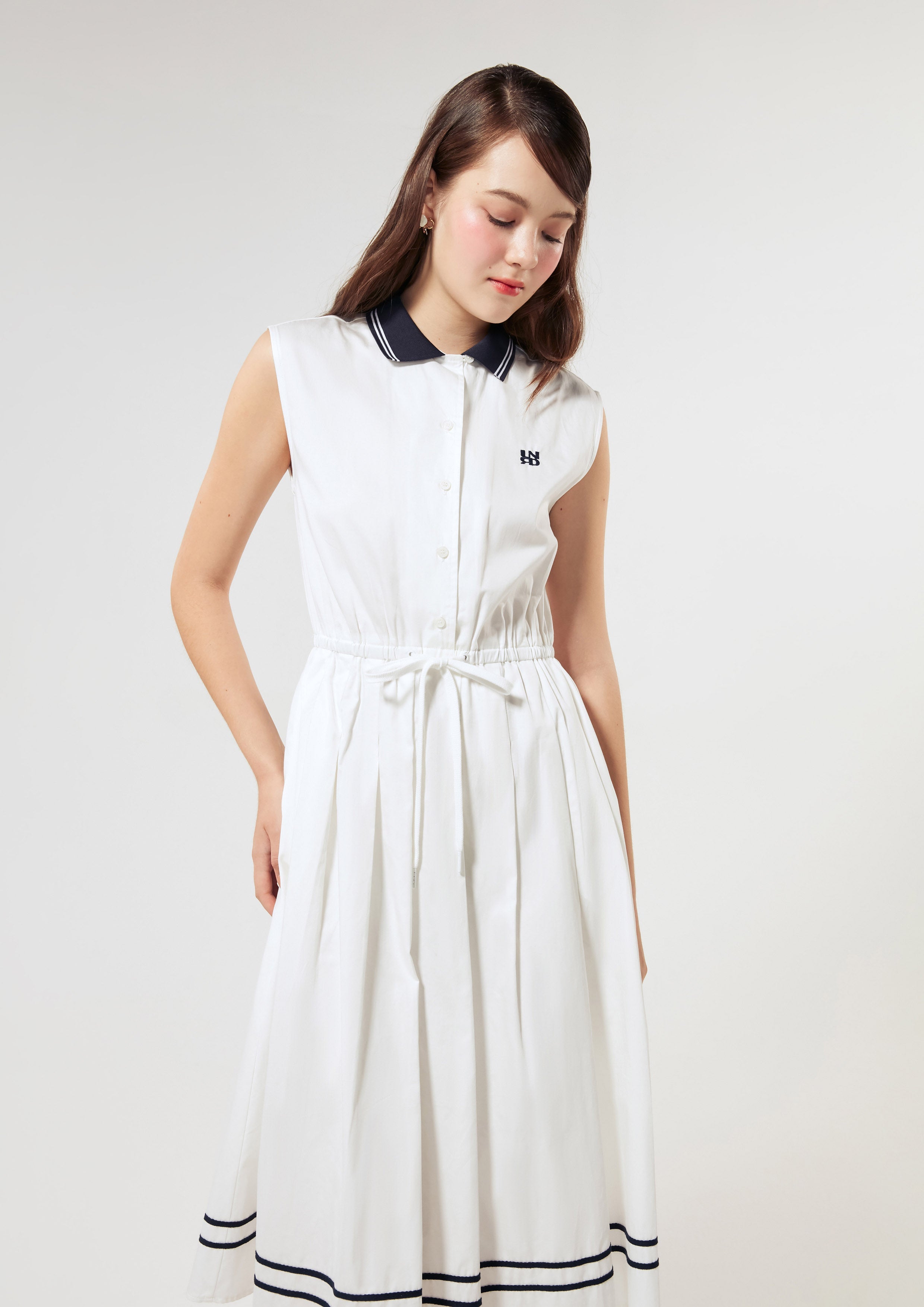 Logo Pleated Skirt Midi Dress Miracle Voyard