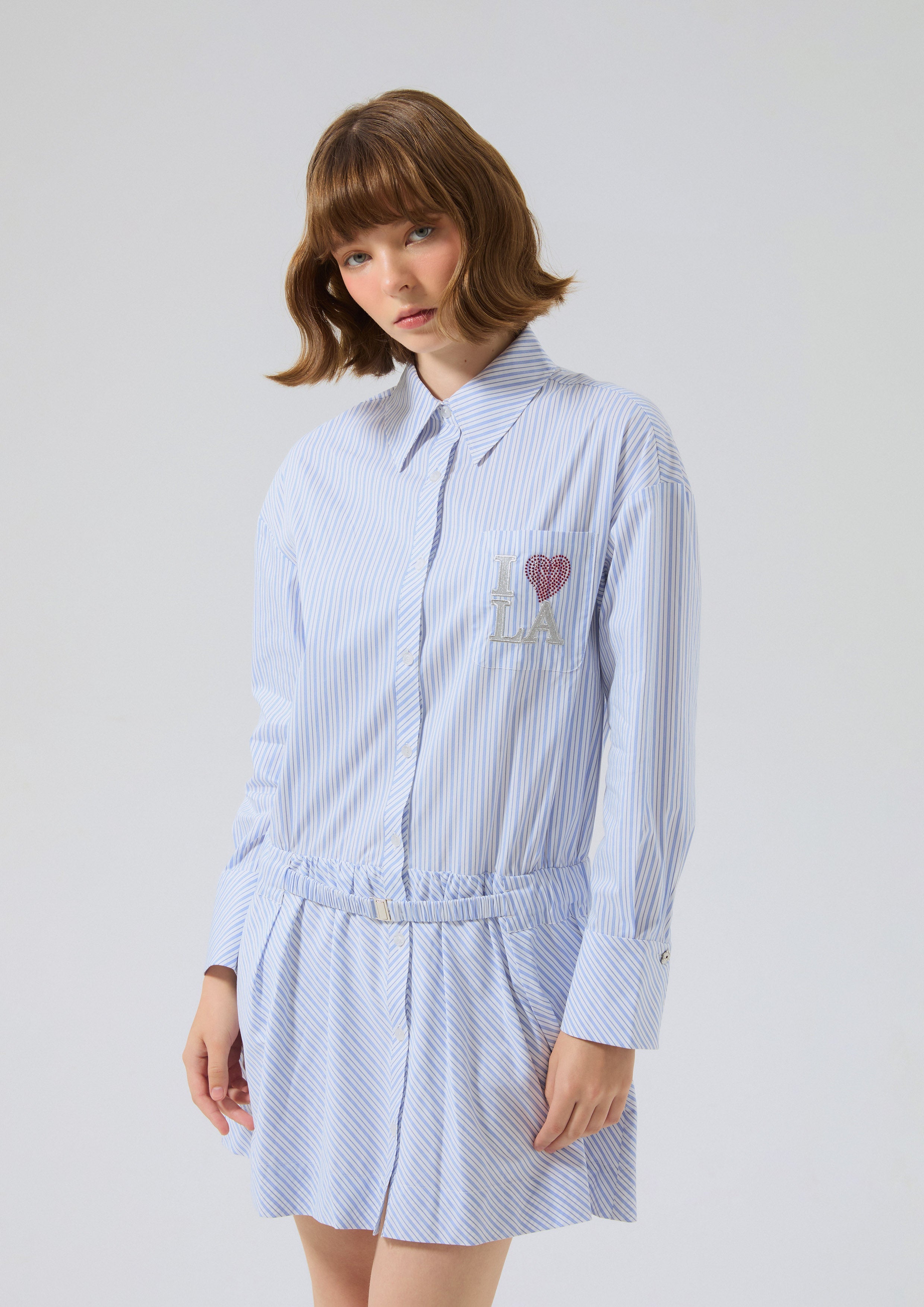 Stripe Hotfix Long Sleeve Mini Dress Miracle Voyard