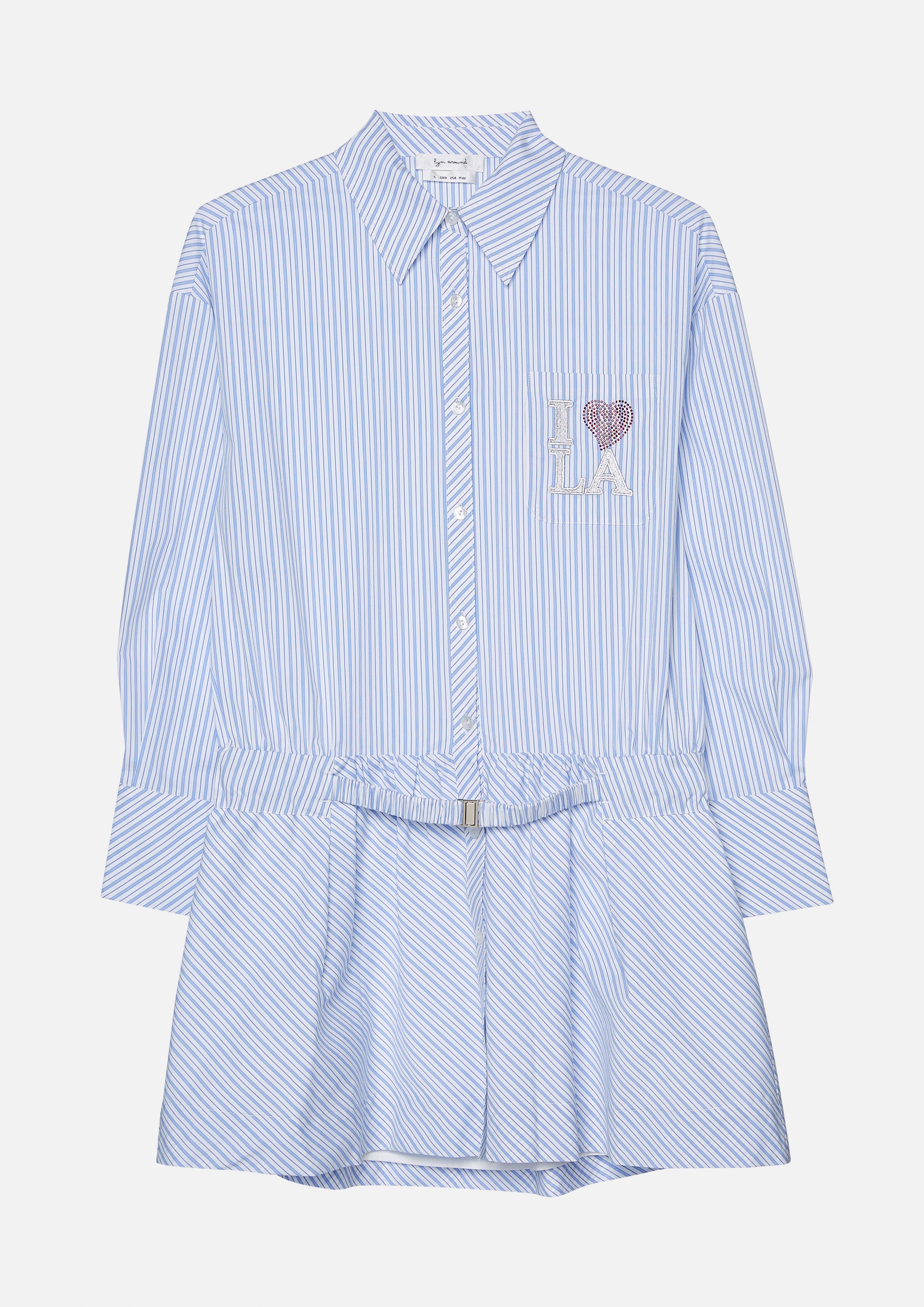 เดรสสั้นลายทางปักลายแต่งคริสตัลฮอตฟิกซ์ คอลเลกชัน Miracle Voyard