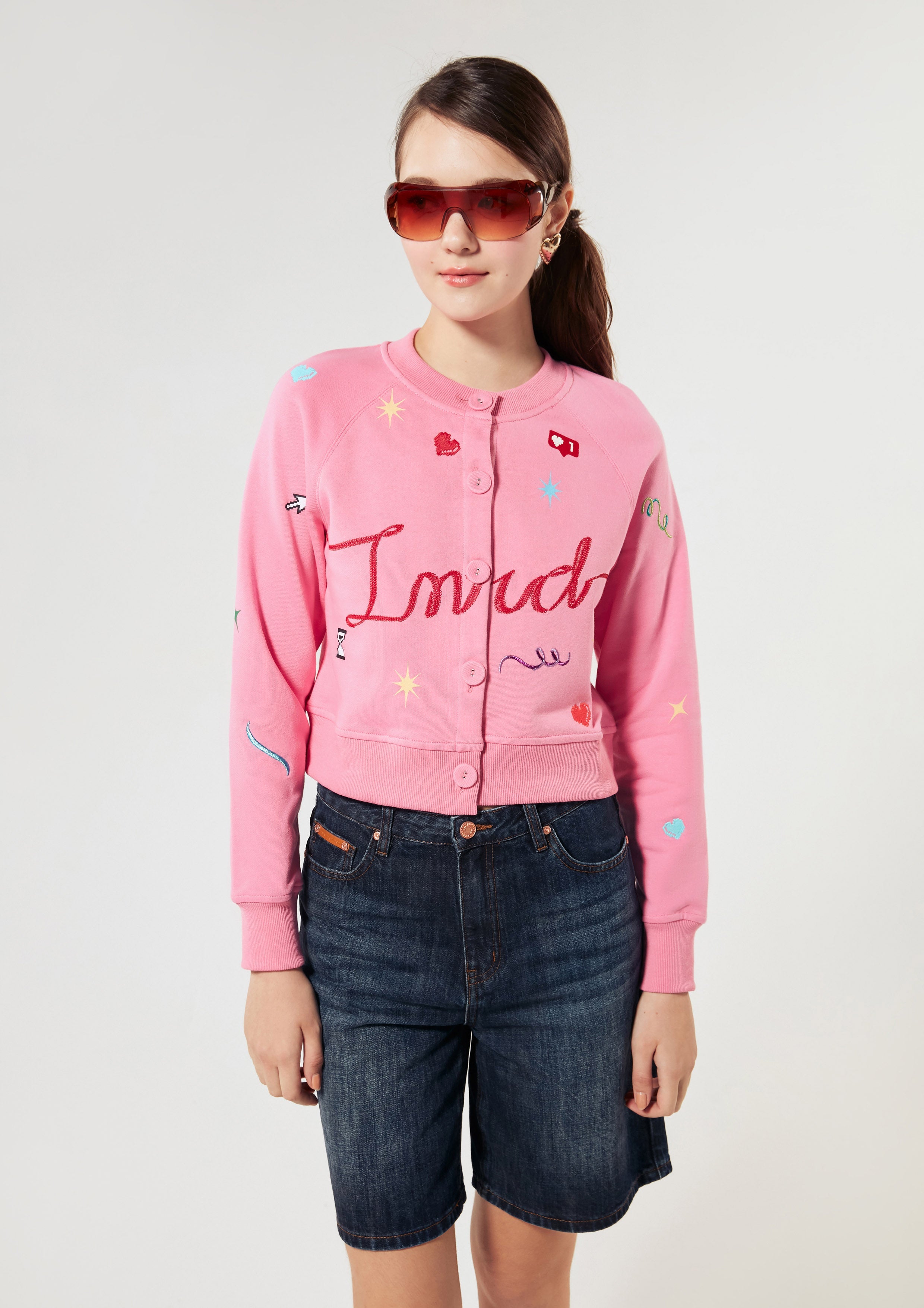 Embroidered Long Sleeve Crop Jacket Miracle Voyard