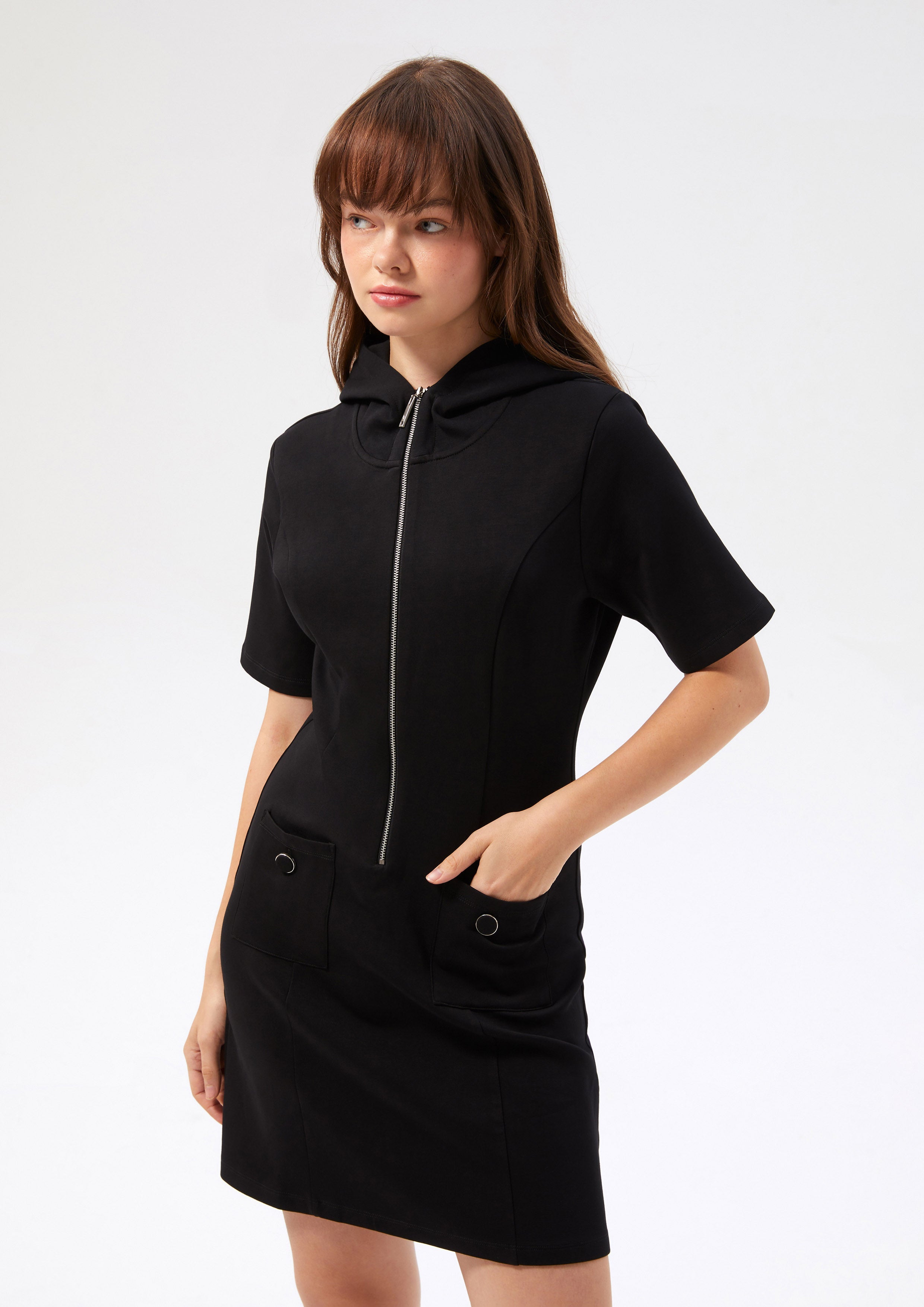 Zip Up Hood Mini Dress Miracle Voyard