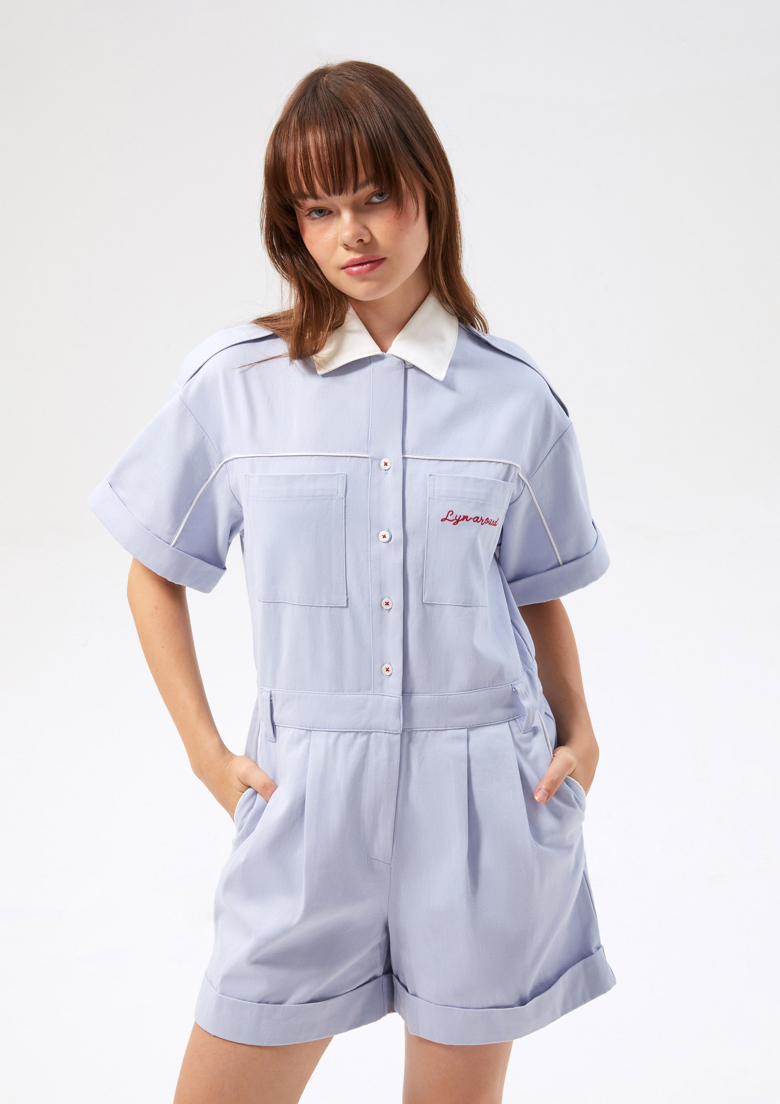Logo Embroidered Romper Speed Voyard