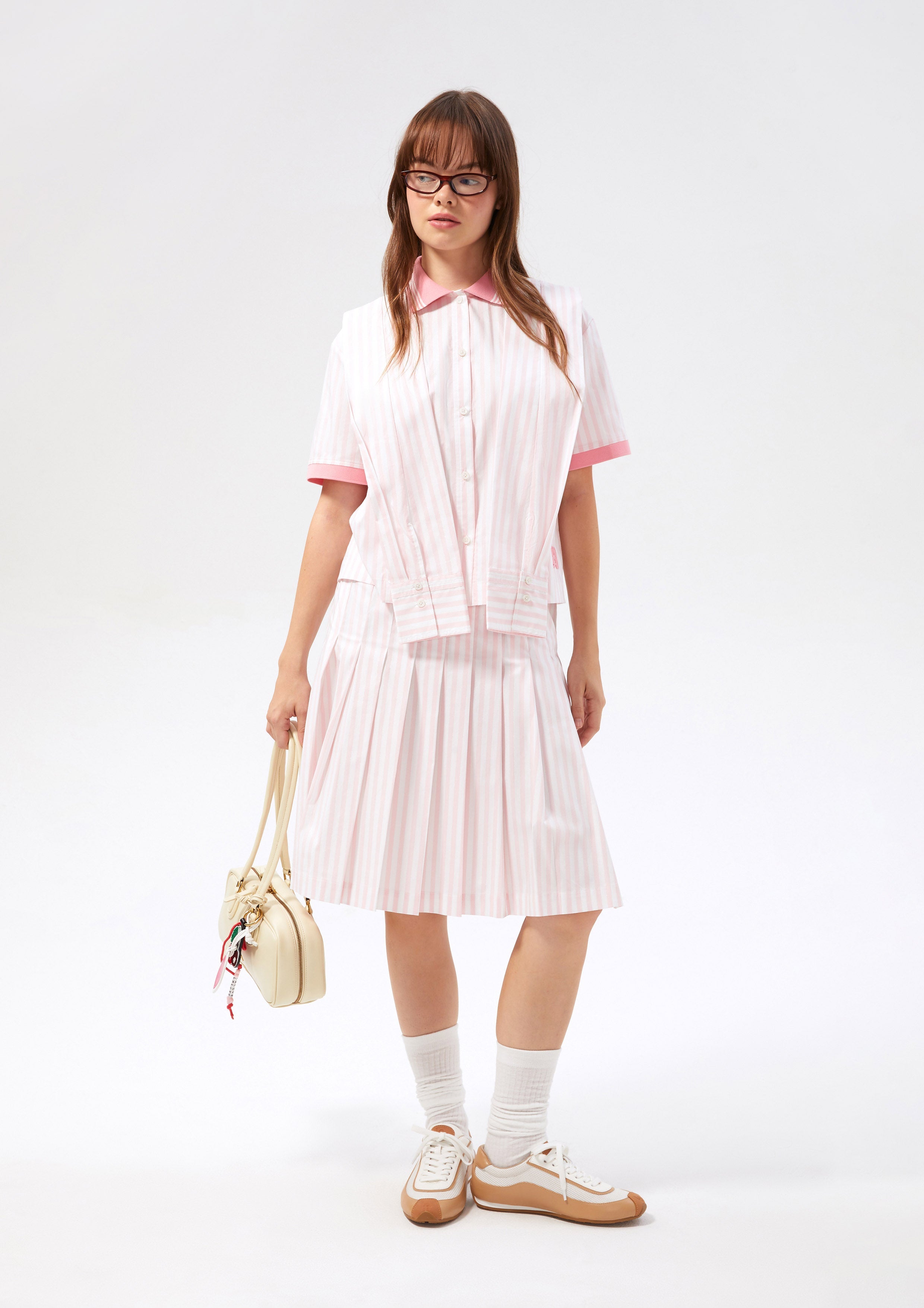 เสื้อเชิ้ตแขนสั้นเลเยอร์ลายทาง คอลเลกชัน Speed Voyard