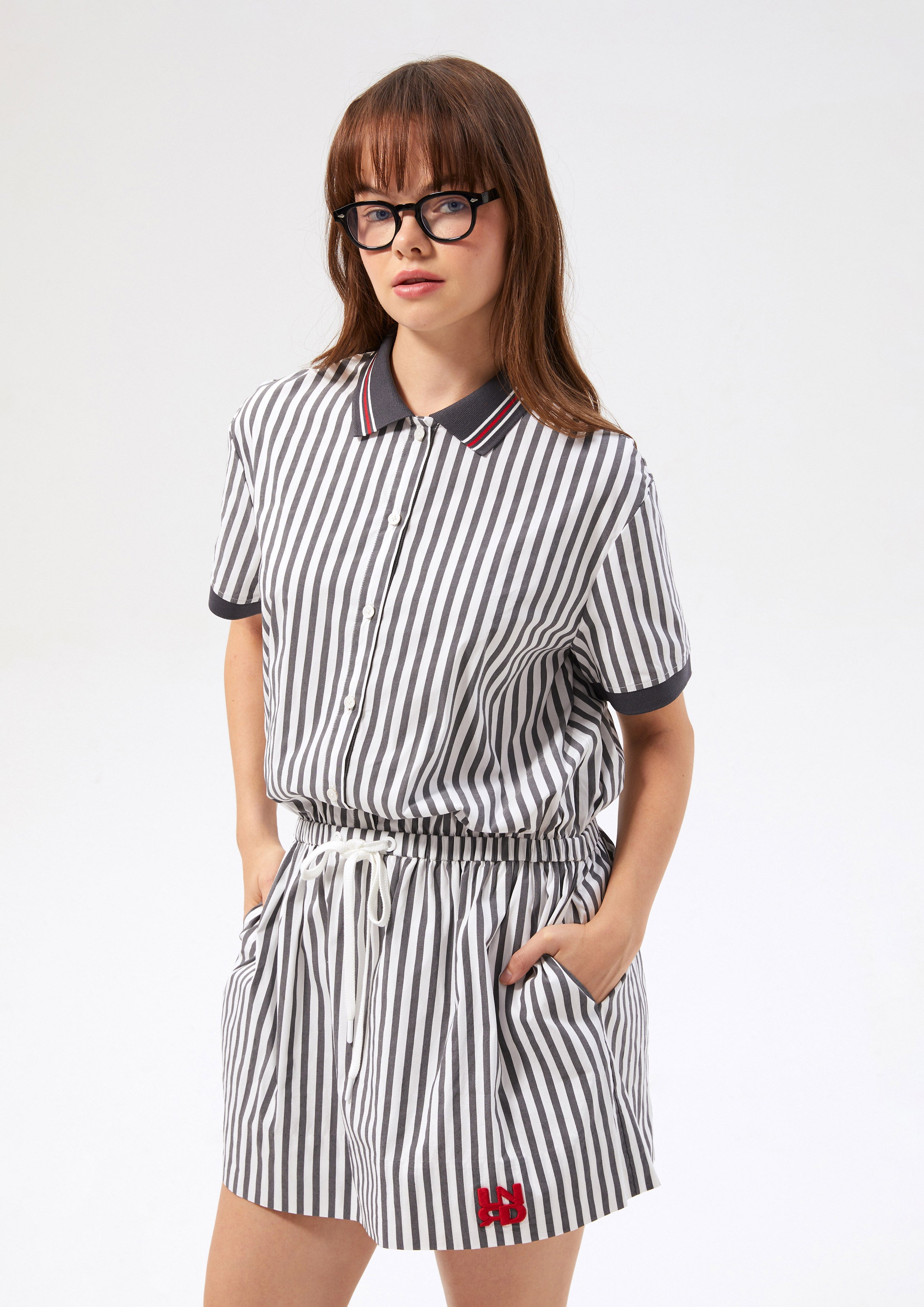 Logo Stripe Mini Dress Speed Voyard