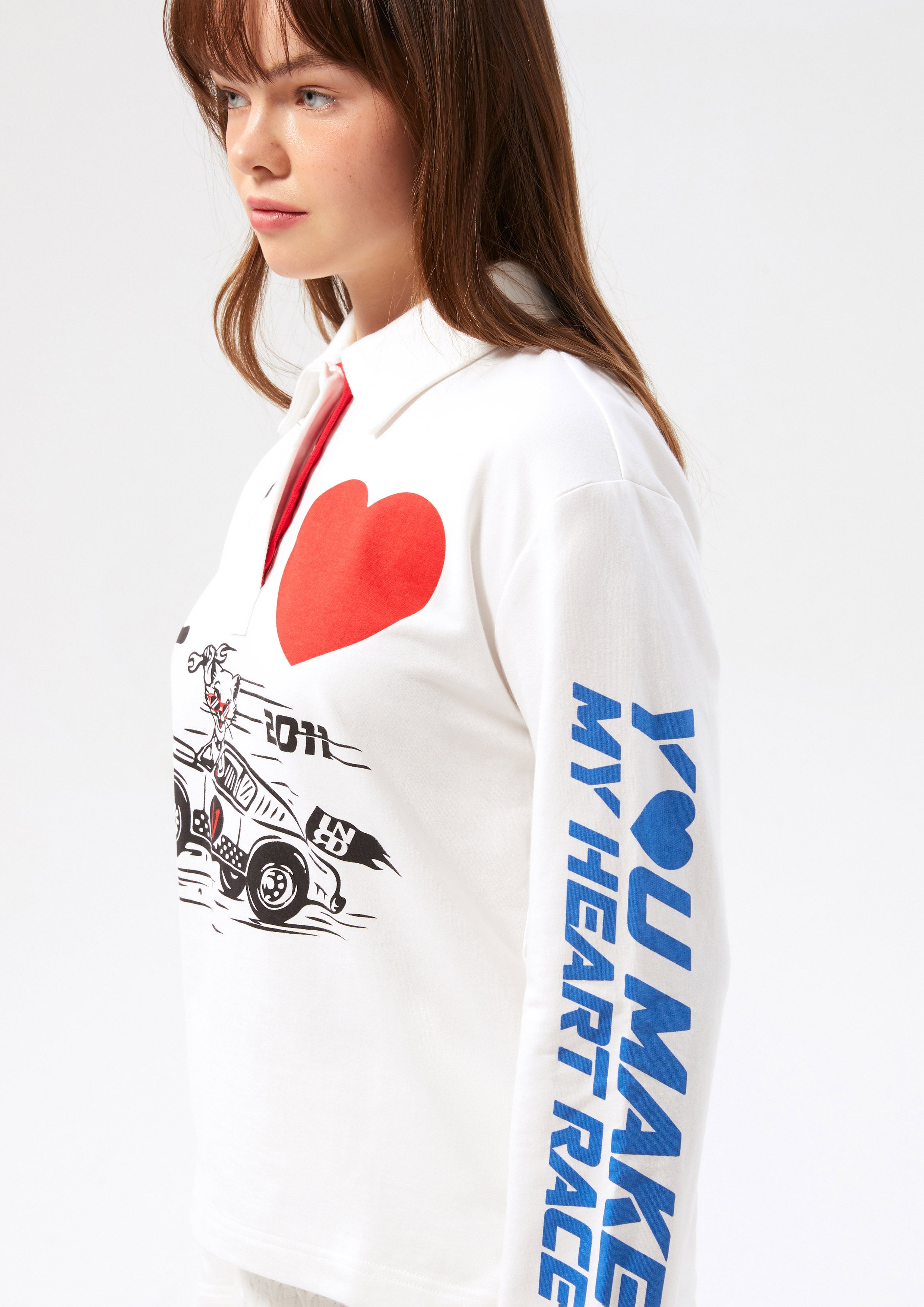 เสื้อโปโลแขนยาวพิมพ์ลายกราฟฟิค คอลเลกชัน Speed Voyard