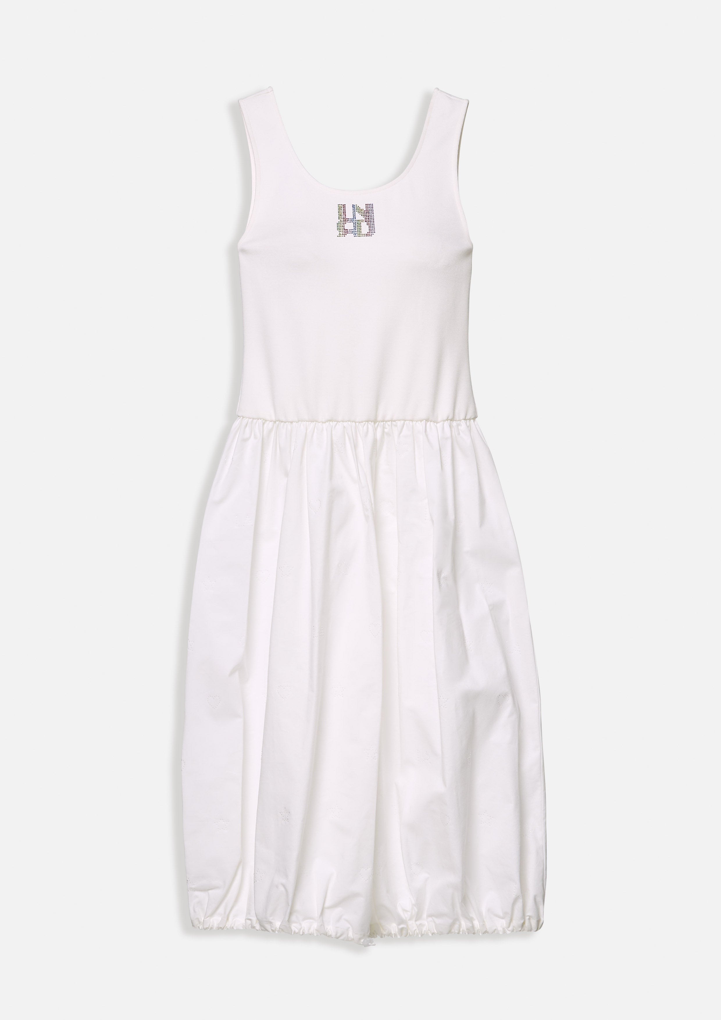 Crystal Logo Puff Skirt Midi Dress Neon Dreams