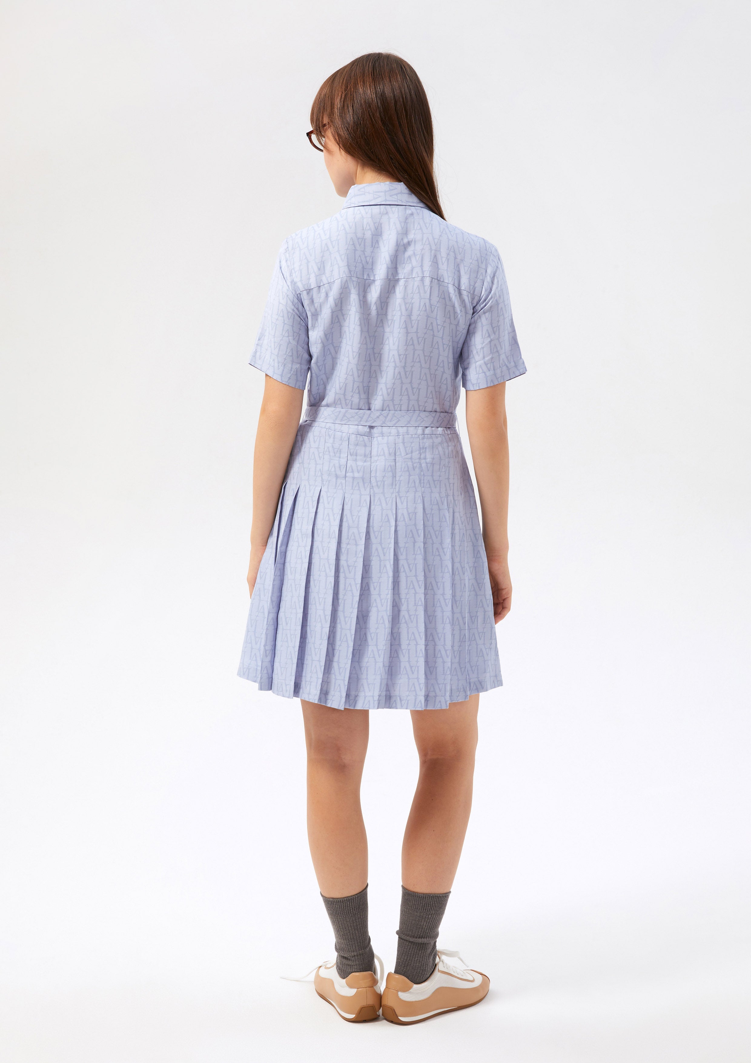 Logo Print Pleated Skirt Mini Dress Miracle Voyard