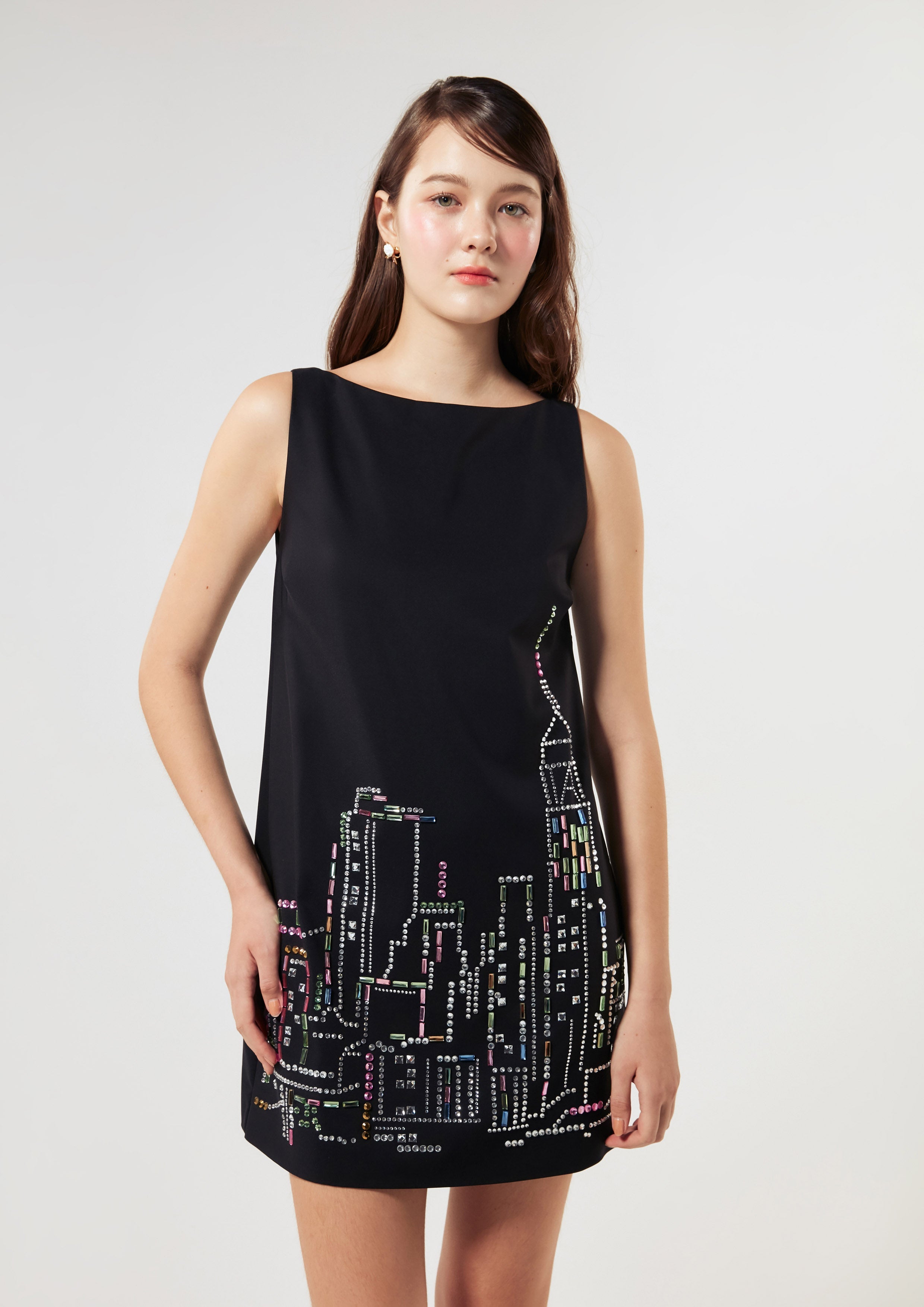 Crystal Embellished City Mini Dress Neon Dreams