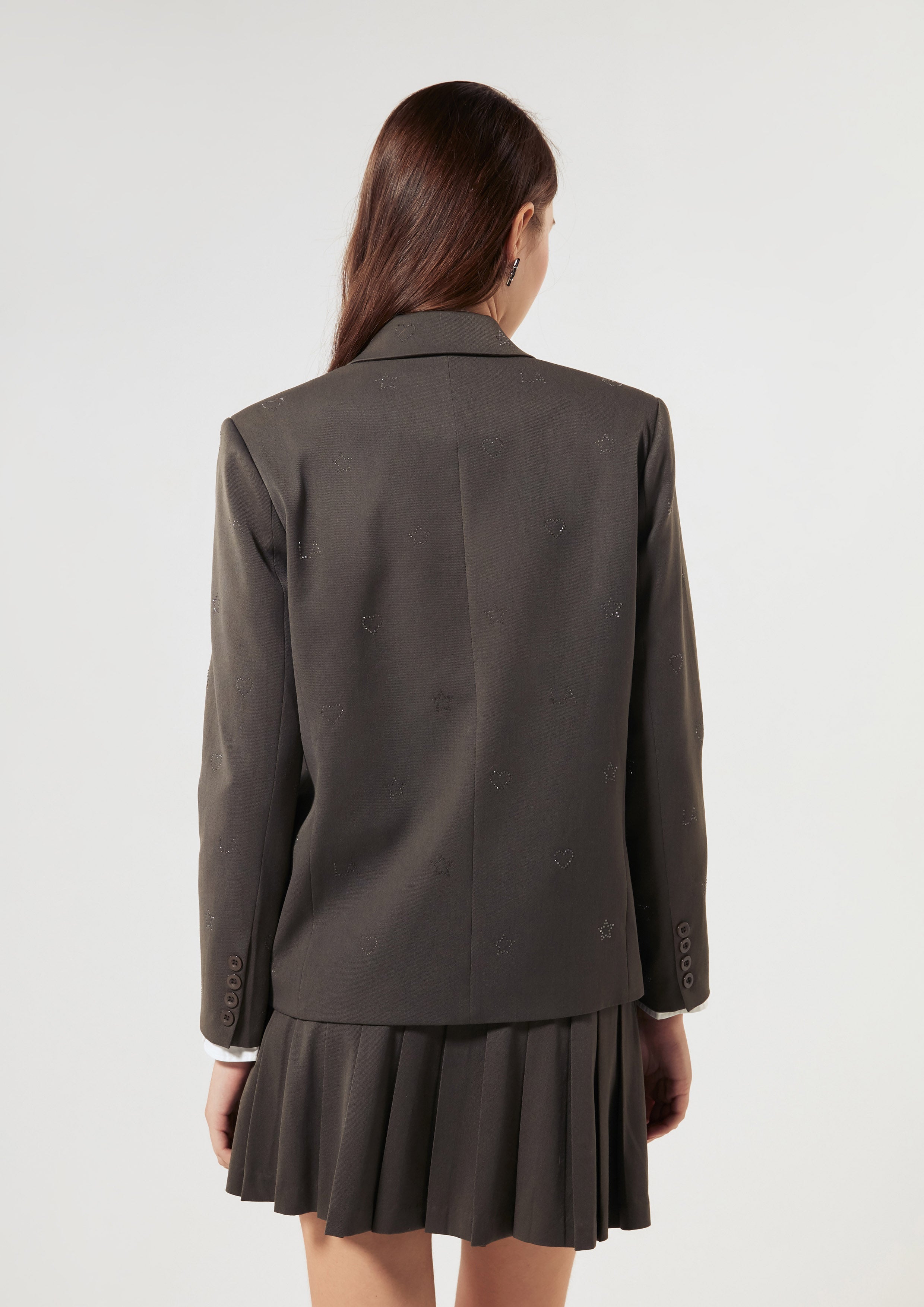 เสื้อแจ็คเก็ตแขนยาวปักดอกกุหลาบ คอลเลกชัน Neon Dreams